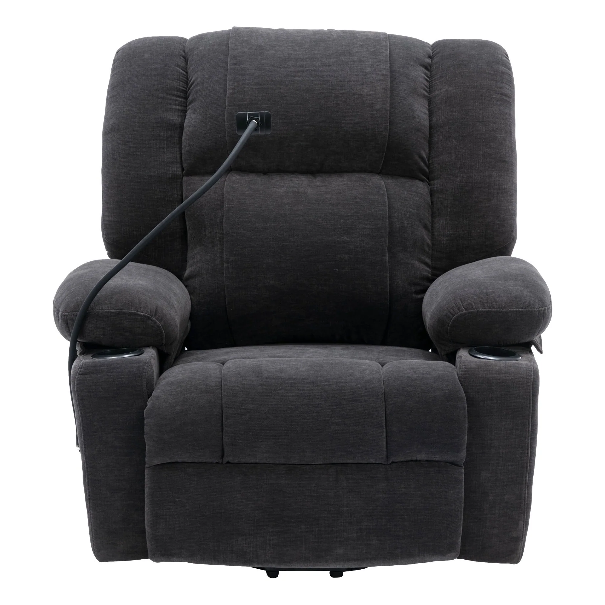 Electric Lift Recliner Chair with Massage, Heating, Cup Holders & 360�� Swivel Phone Holder, Adjustable Recline Options