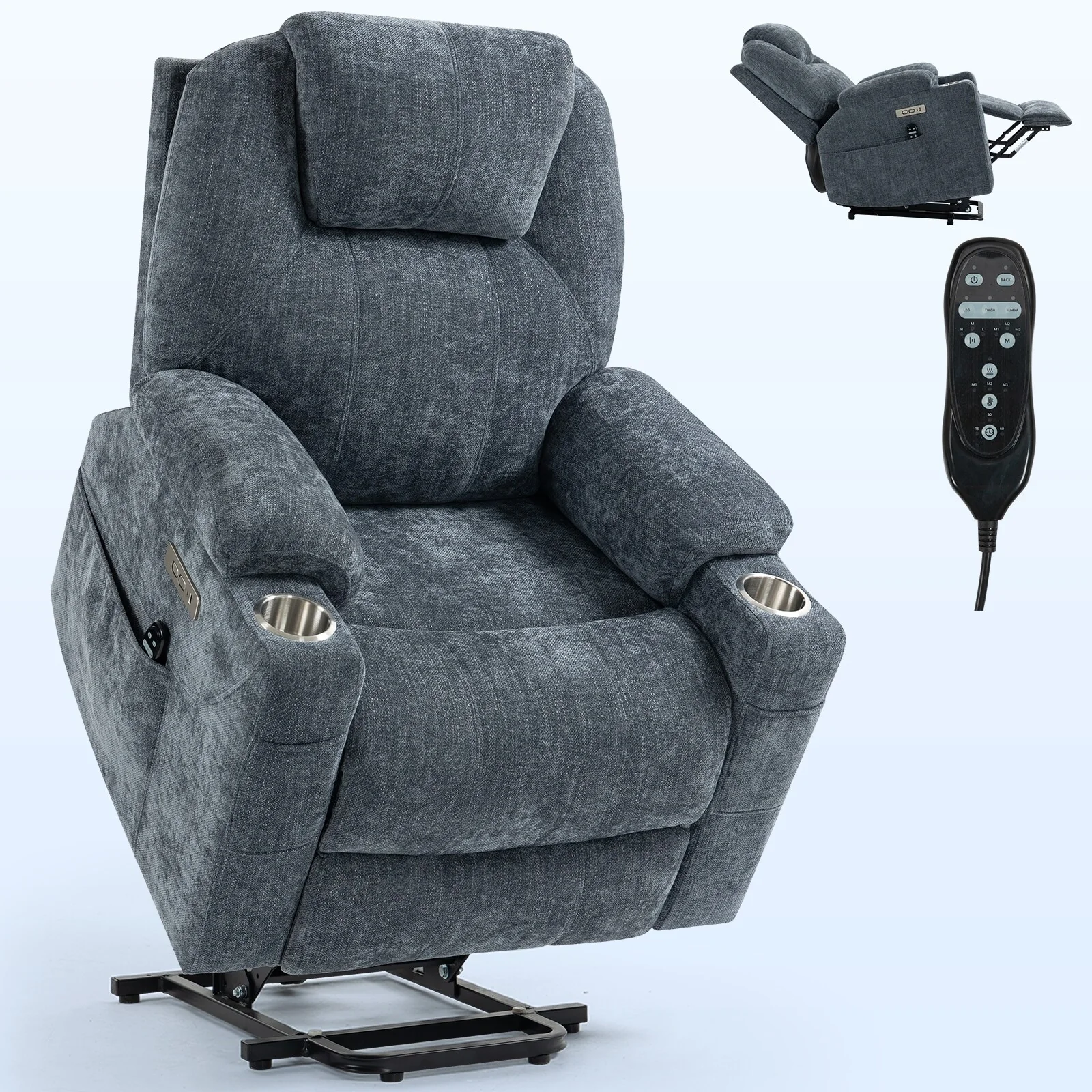 Standard Power Lift Recliner Chair with Full?Body Massage & USB