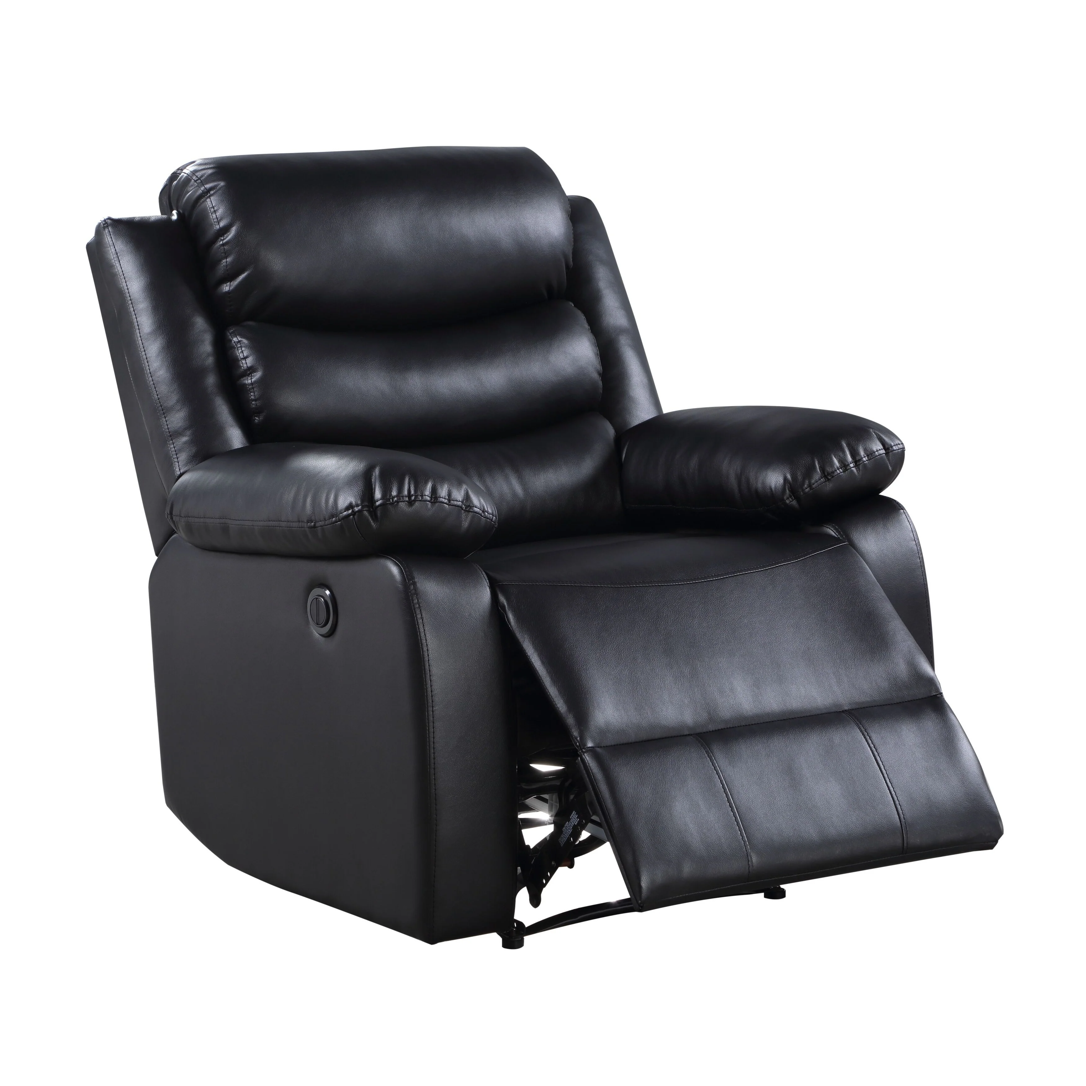 Black Synthetic Leather Power Motion Recliner