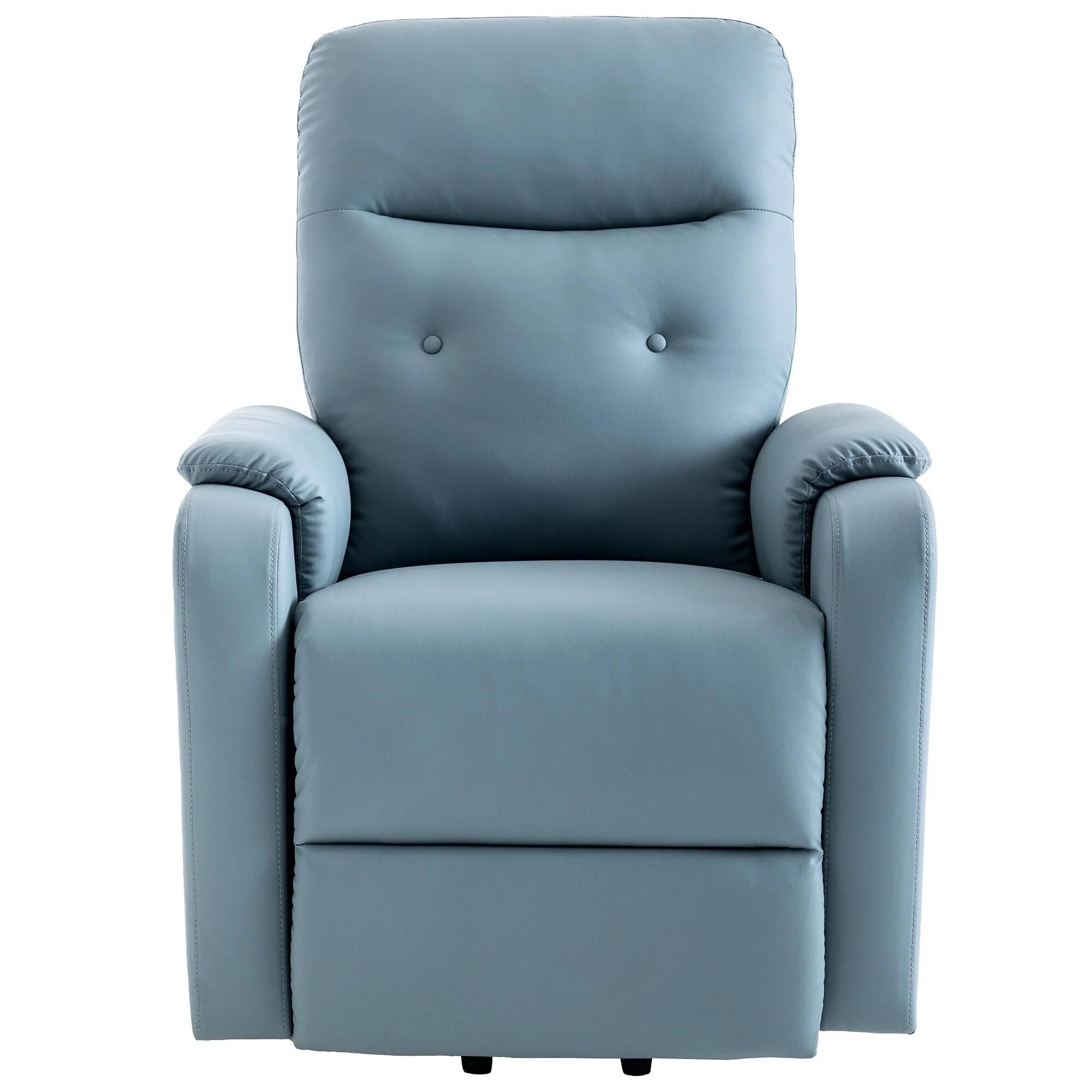Blue Power Lift Recliner featuring Massage, Heating Function, Adjustable Settings, and Convenient Side Pocket