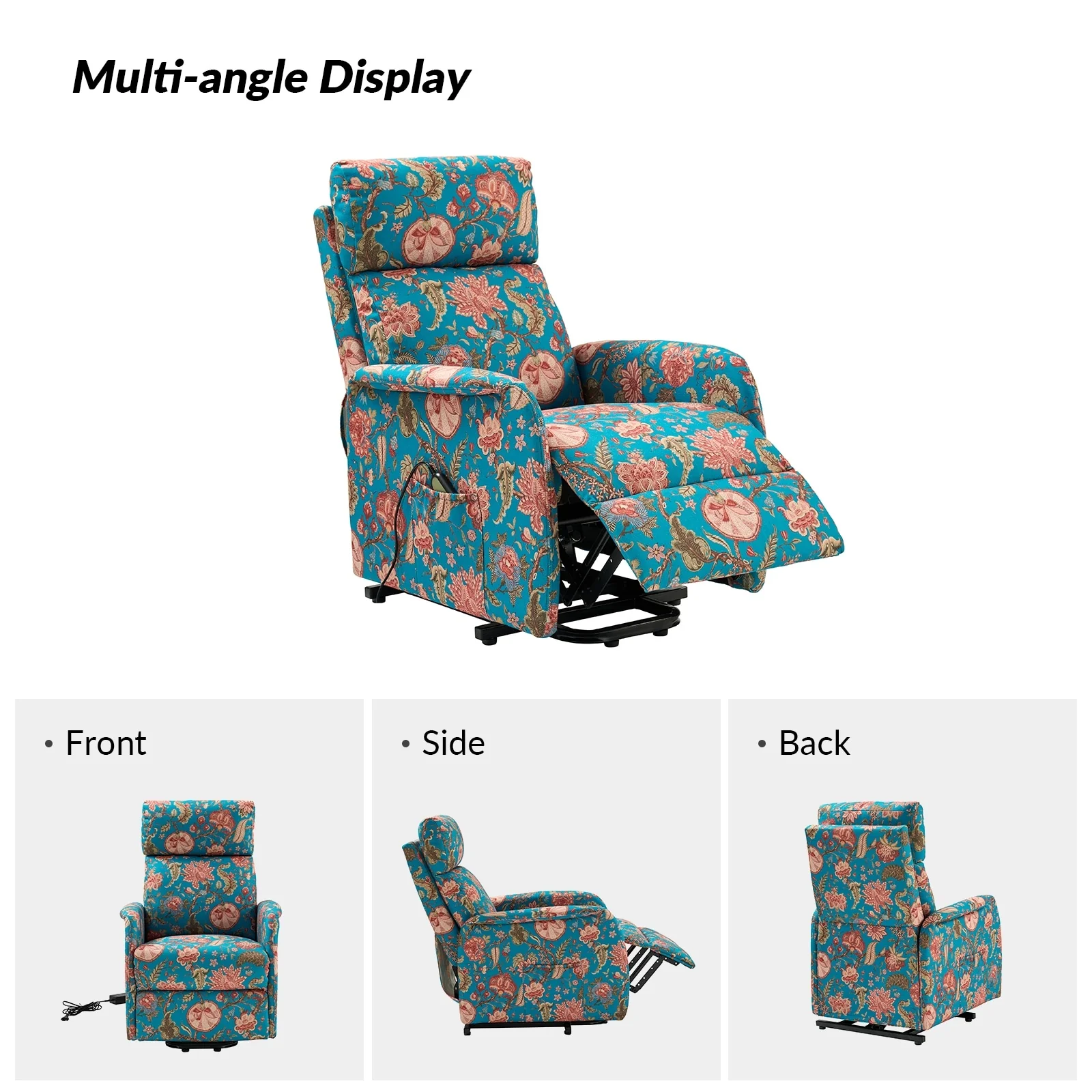 Elisa Power Remote Lift Assist Recliner with Metal Base