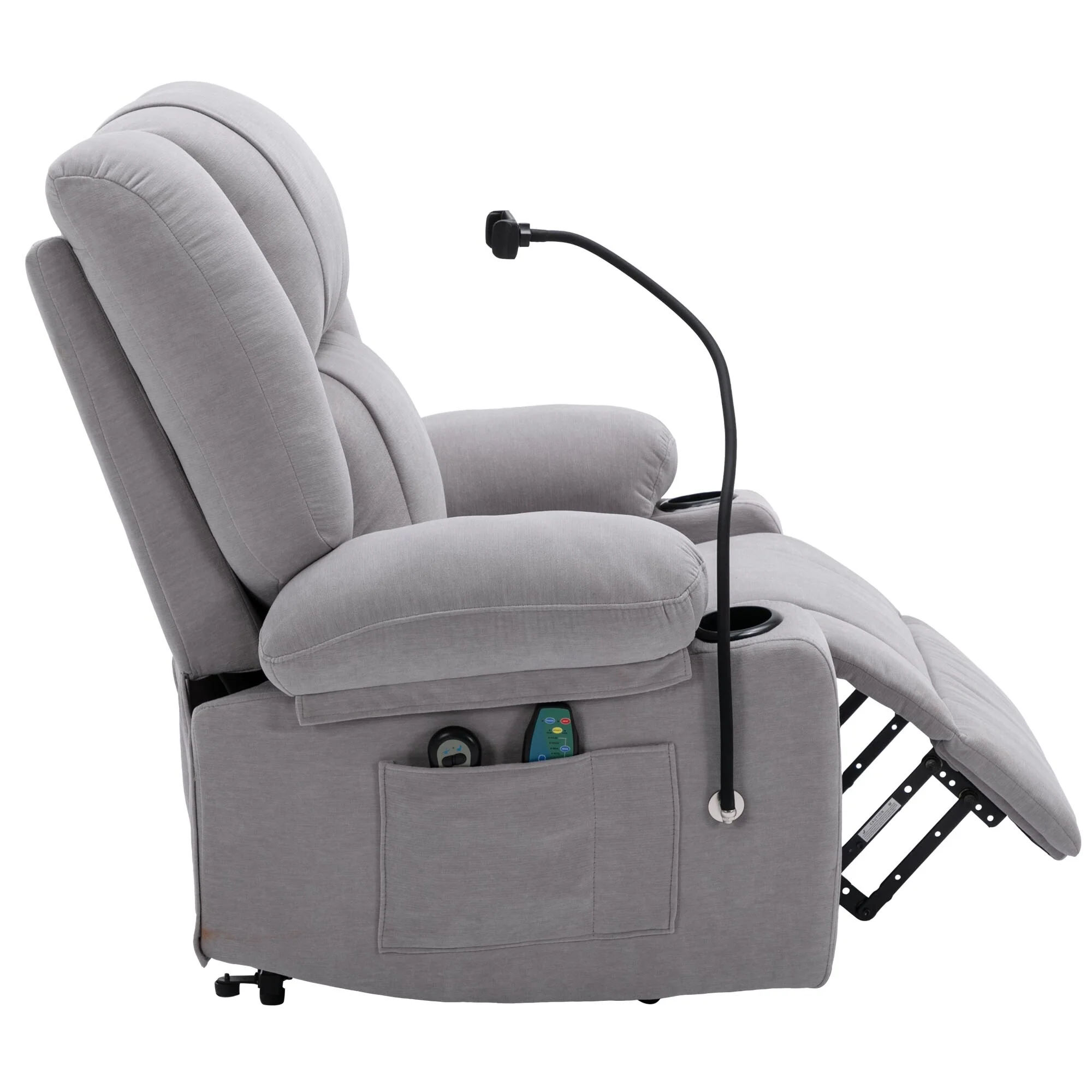 Electric Lift Recliner Chair with Massage, Heating, Cup Holders & 360�� Swivel Phone Holder, Adjustable Recline Options