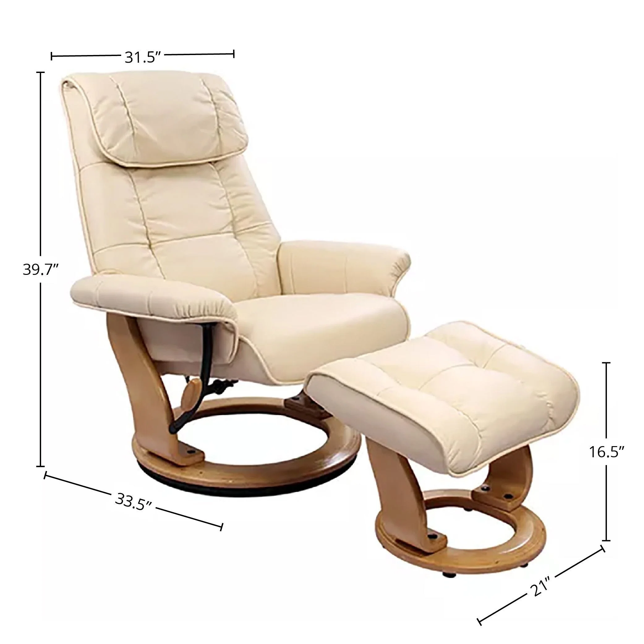Muscat 360 Leather Swivel Recliner with Ottoman