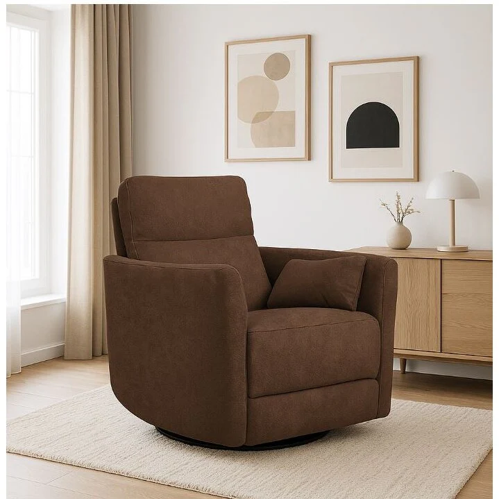 Cozy Microfiber Manual Swivel Recliner