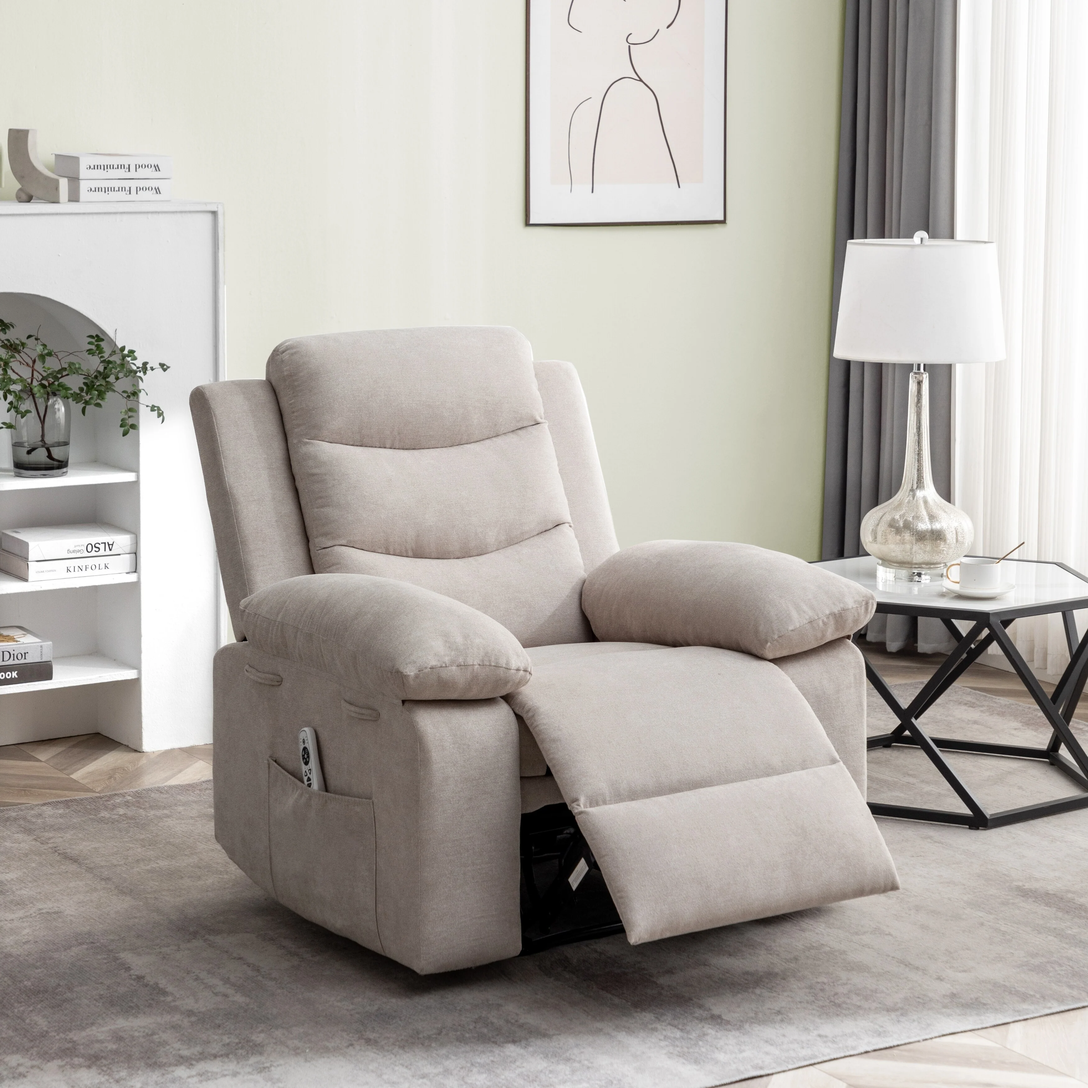 Electric Recliner Chair with Massage, Lumbar Heat & Steel Frame