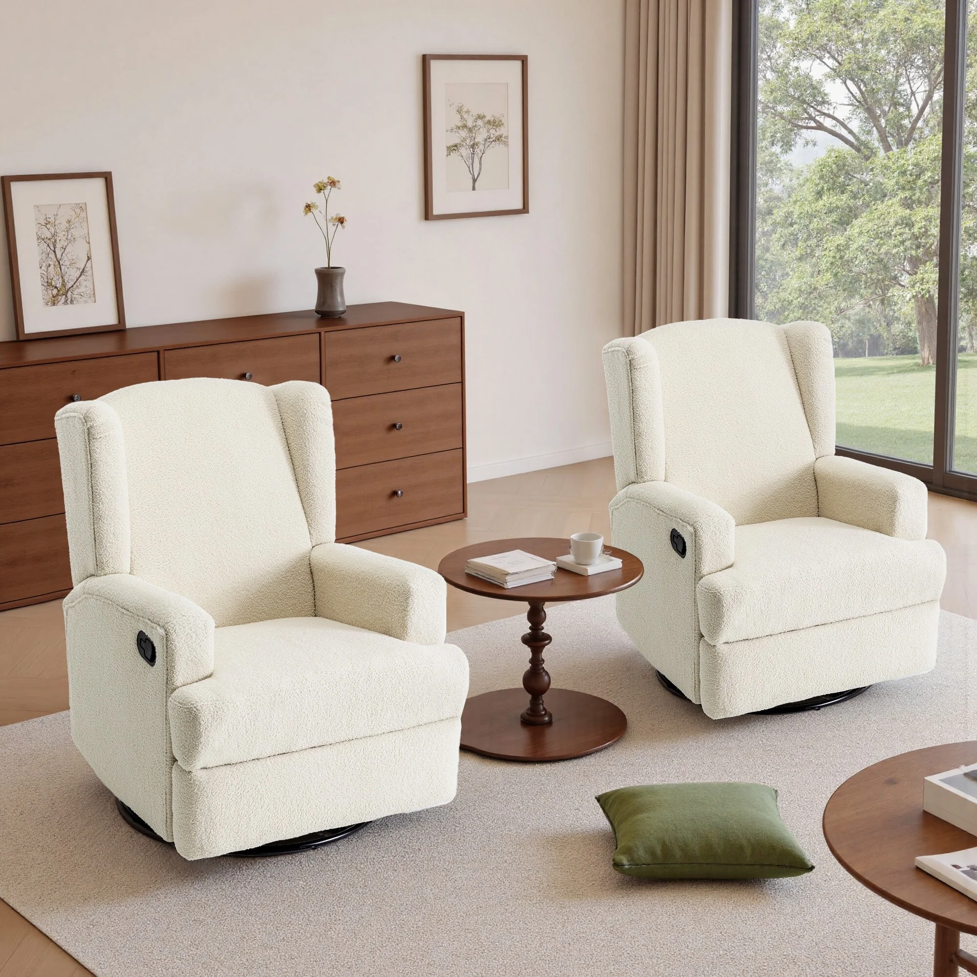 31'' W Manual Glider Swivel Glider Rocker Recliner Nursery Set of 2