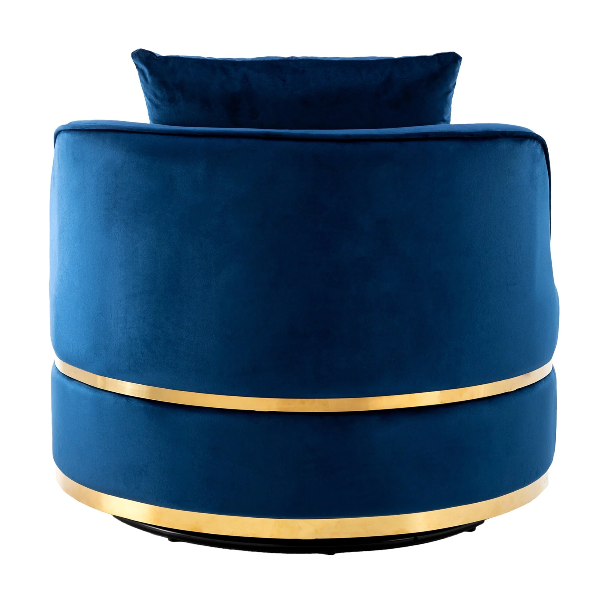 Velvet 360�� Swivel Accent Chair with Seat Cushion, Upholstered Barrel Chair with Stainless Steel Base Living Room Chair