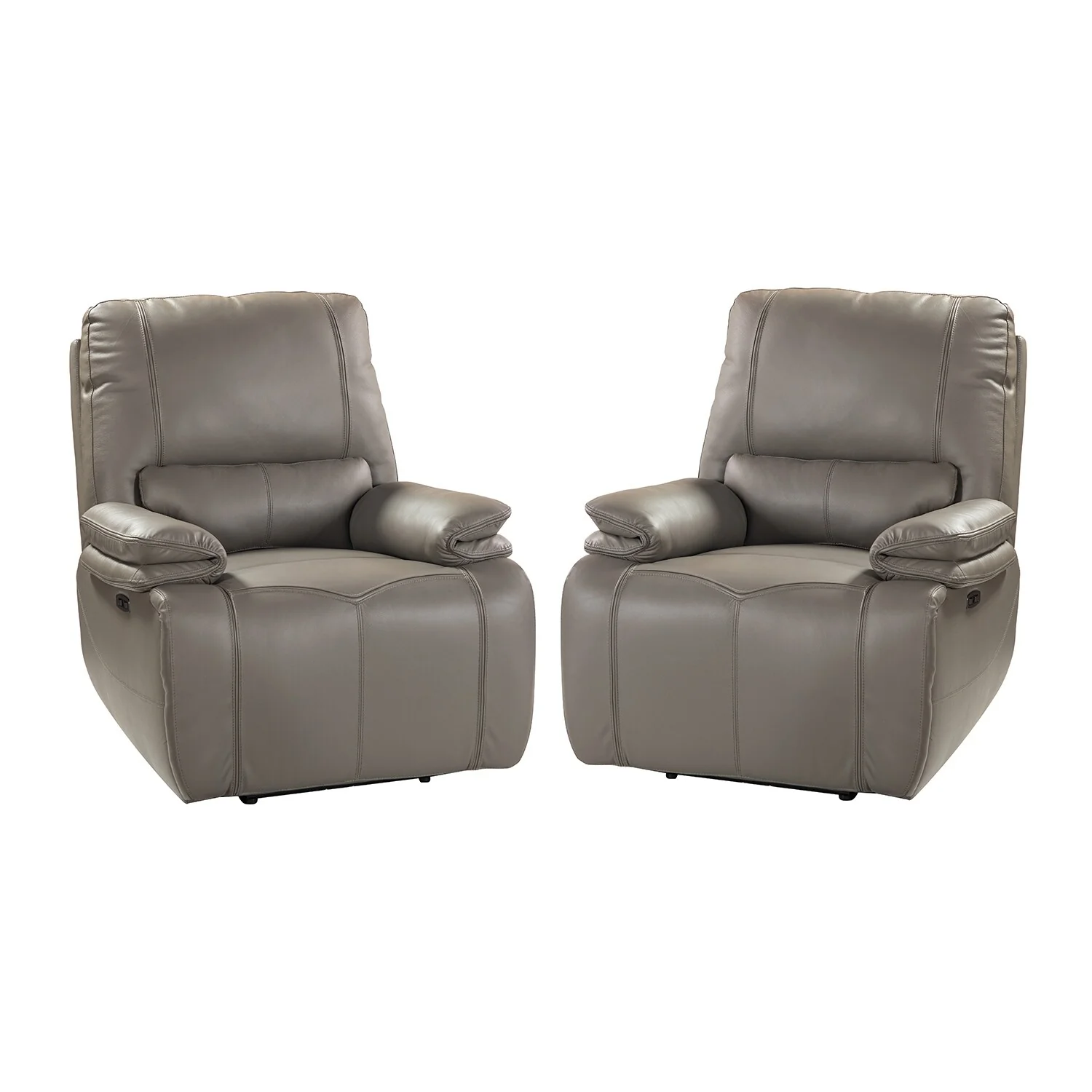 Clara Genuine Leather Power Recliner with Cushion Padded, Set of 2