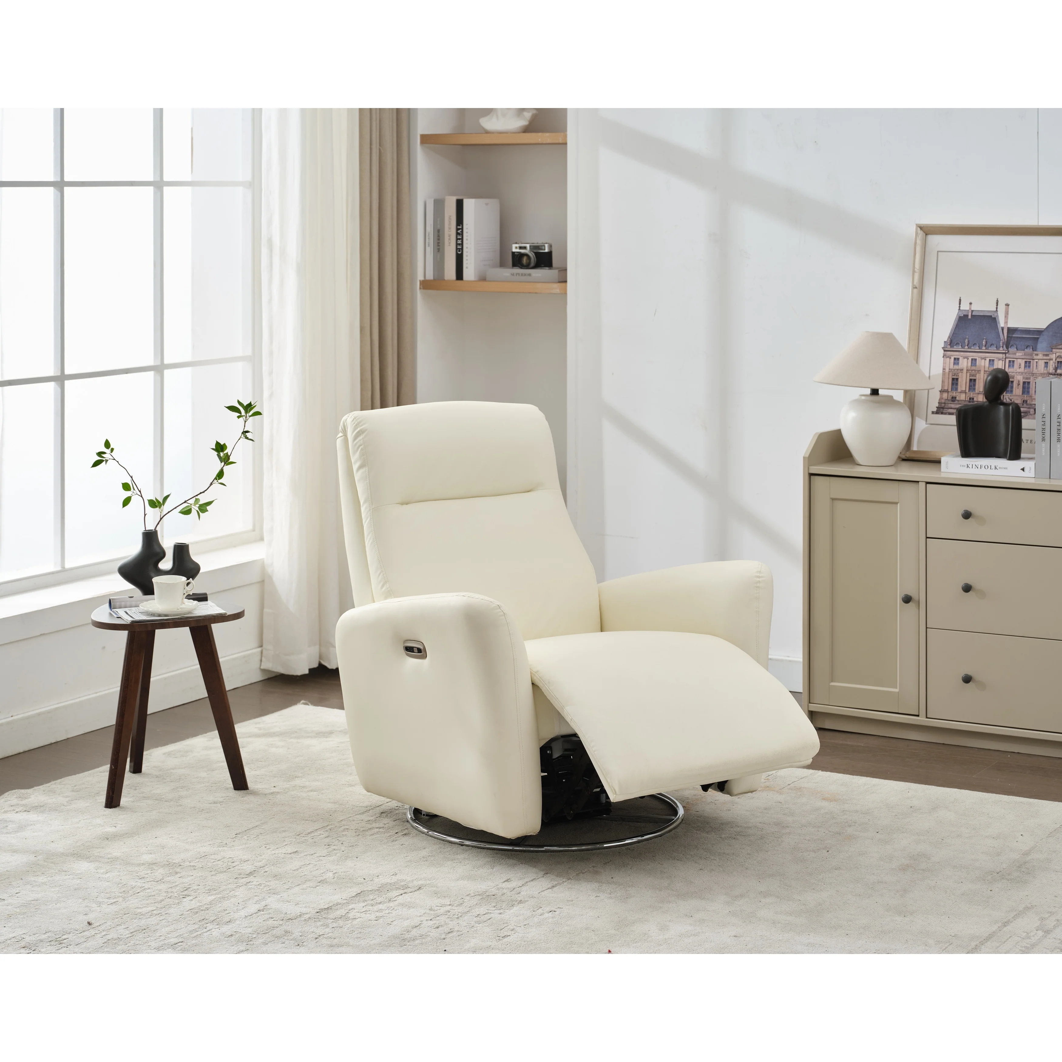 Electric Rocking Recliner, 270�� Swivel Power Glider Chair with Button Control for Nursery, Bedroom or Living Room