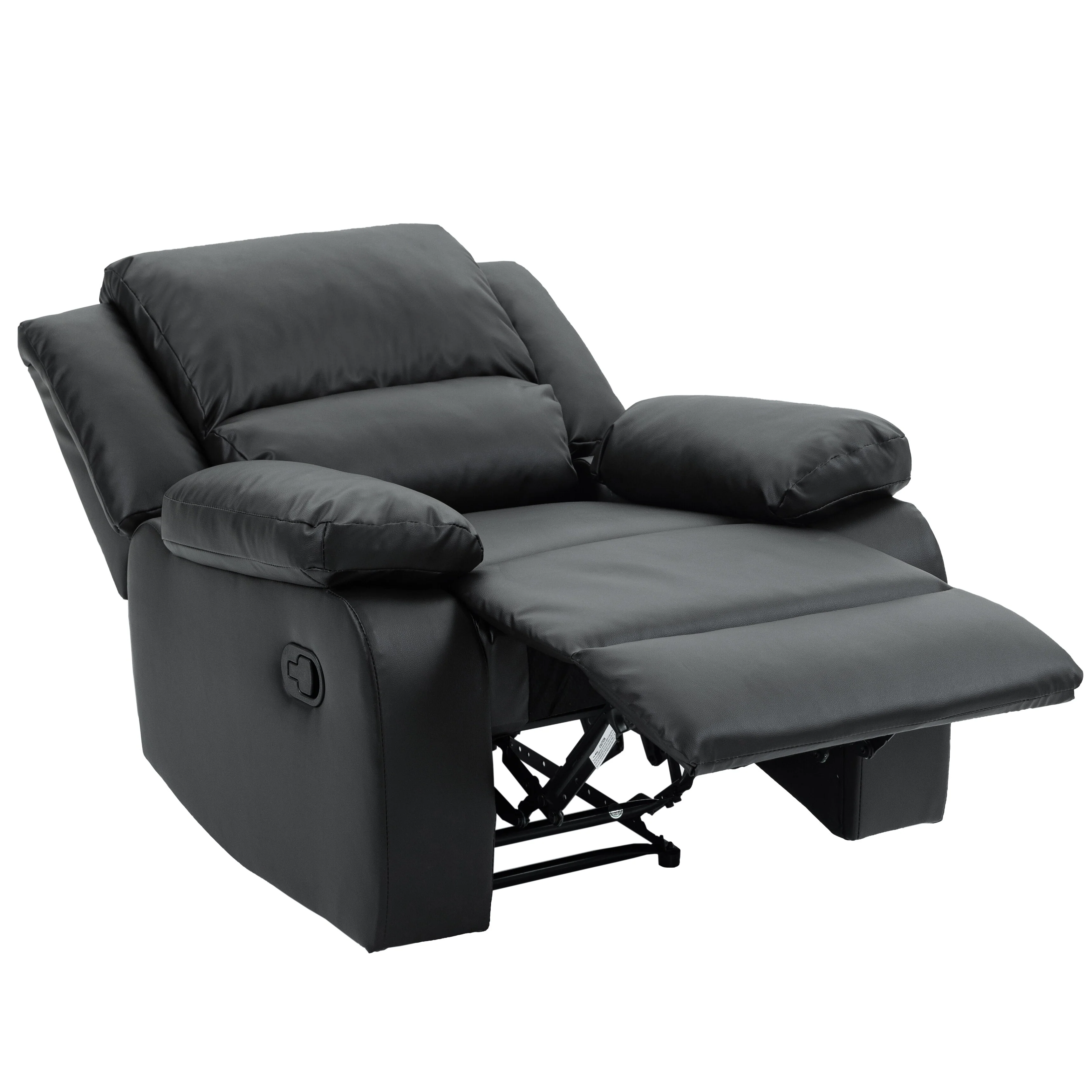 Vegan Leather Upholstered Push Back Manual Recliner Chair