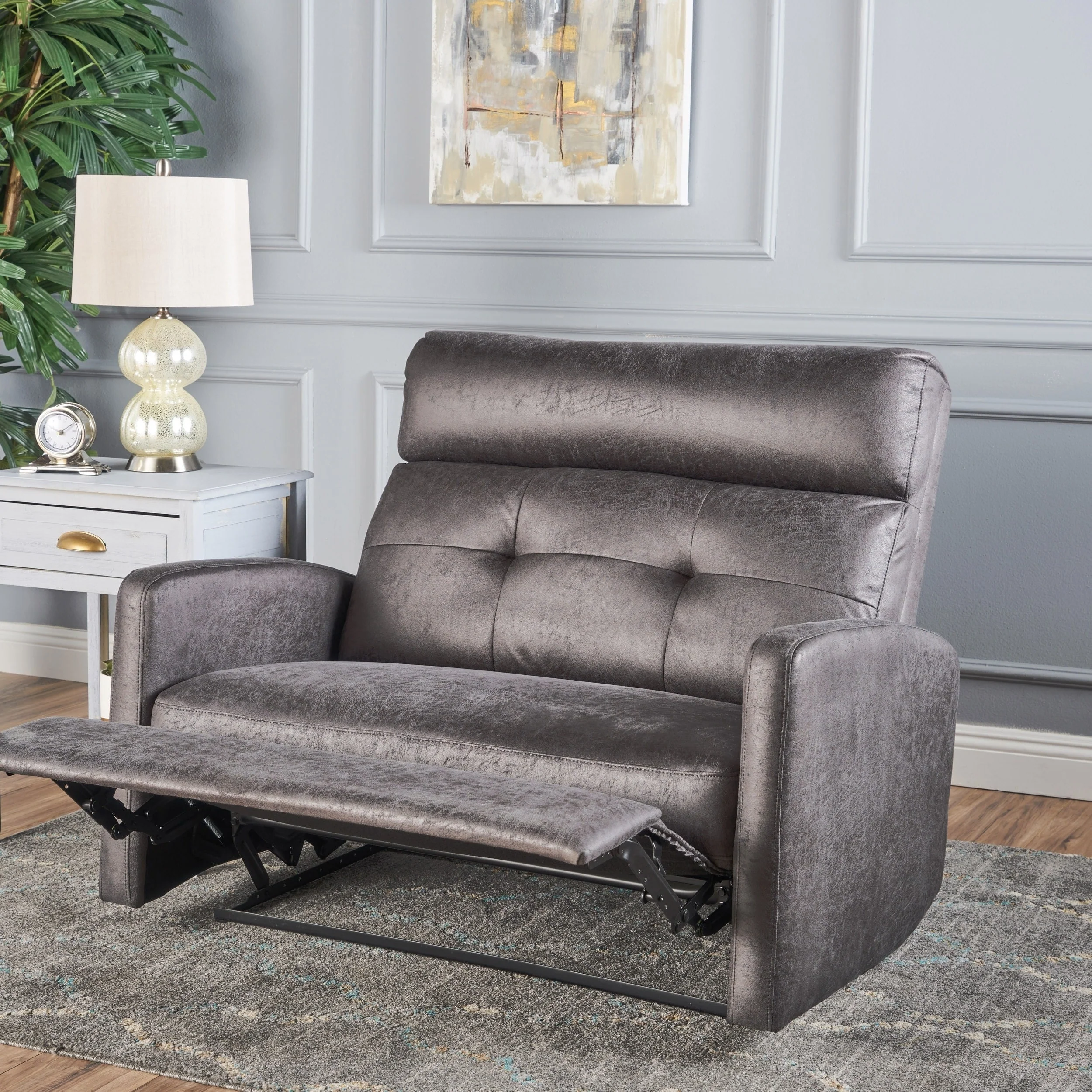 Halima Microfiber 2 Seater Recliner Chair by Christopher Knight Home