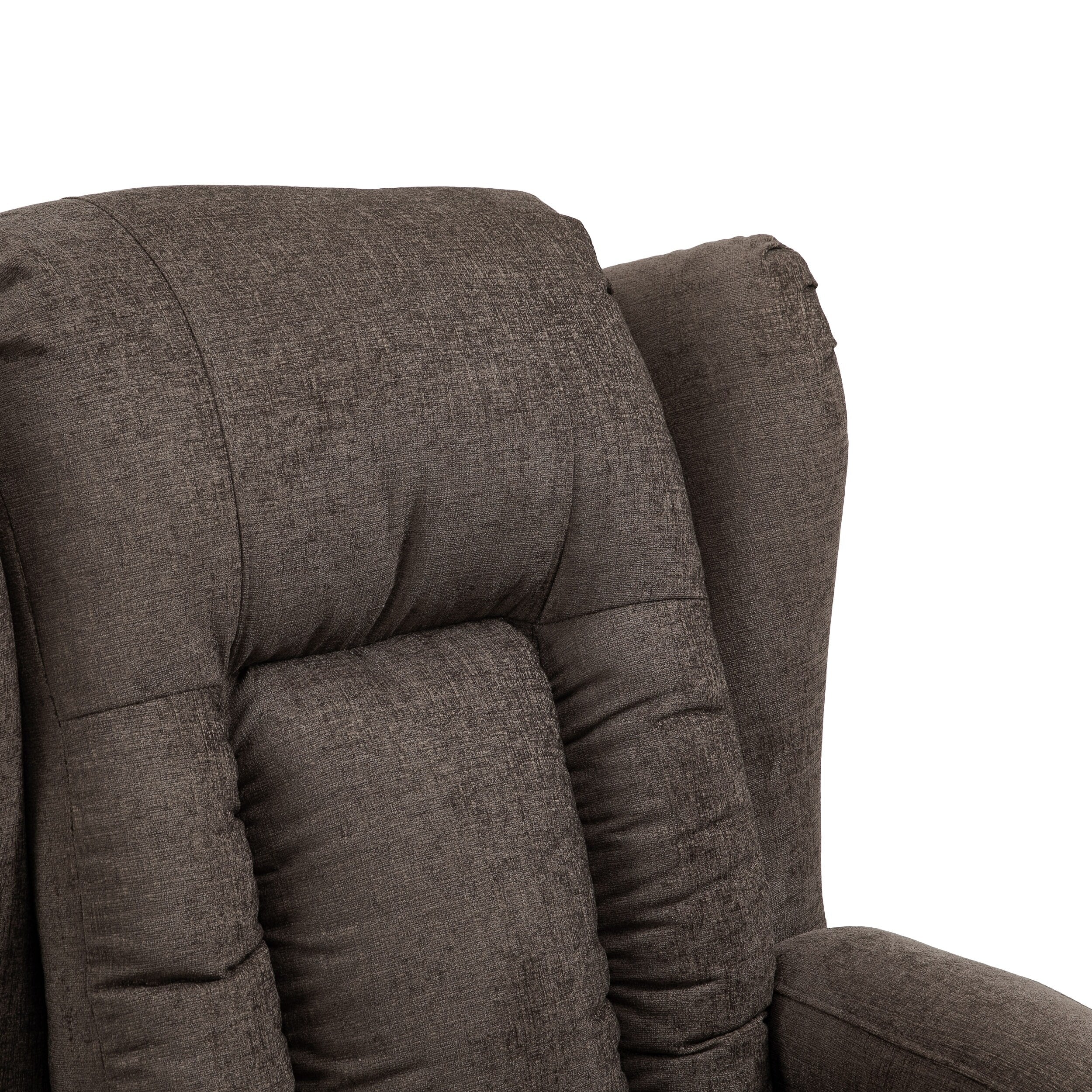 Brown Massage Recliner with Heating, 5 Modes, Cup Holders, Remote Control, and Manual Recline Function