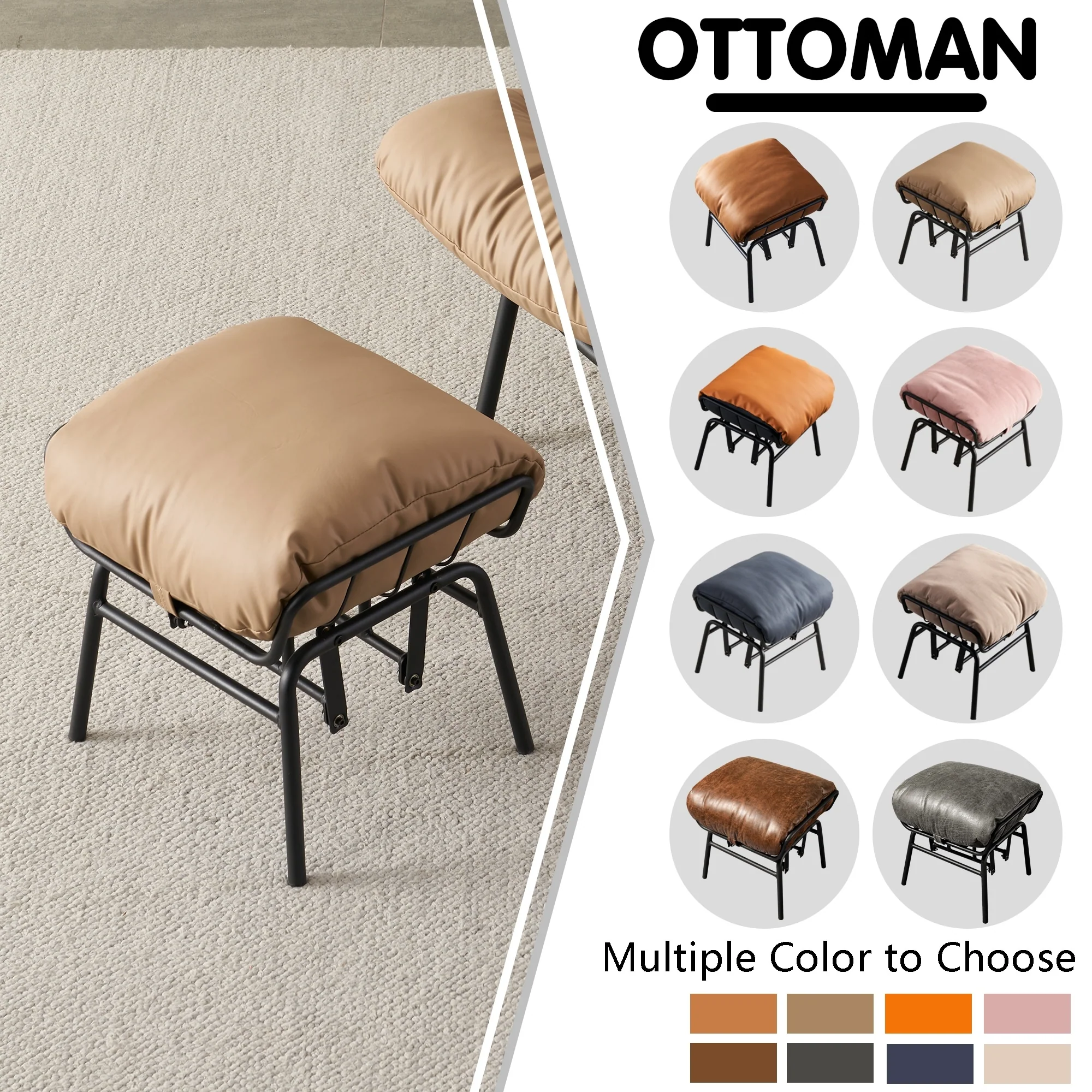 OVIOS Living Room Accent Chair Rocking Recliner Chair with Ottoman