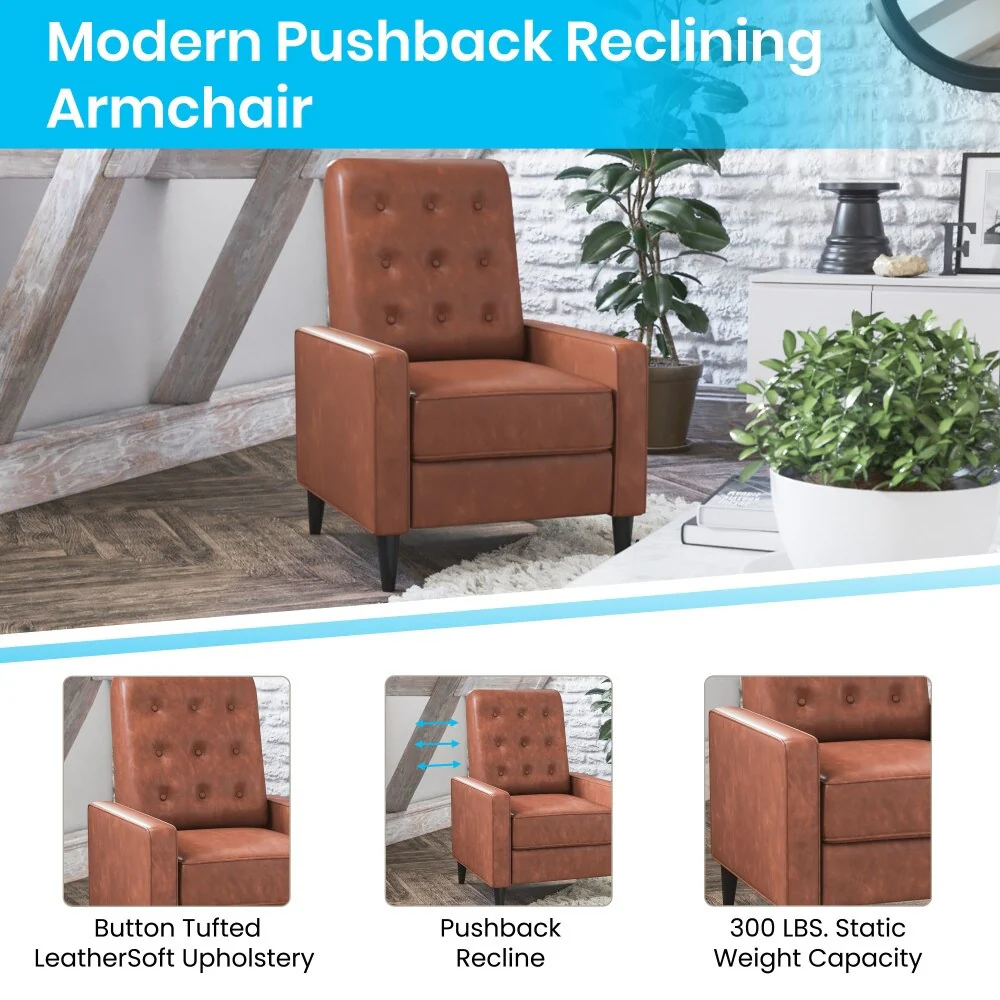 Pushback Recliner with Button Tufted Back