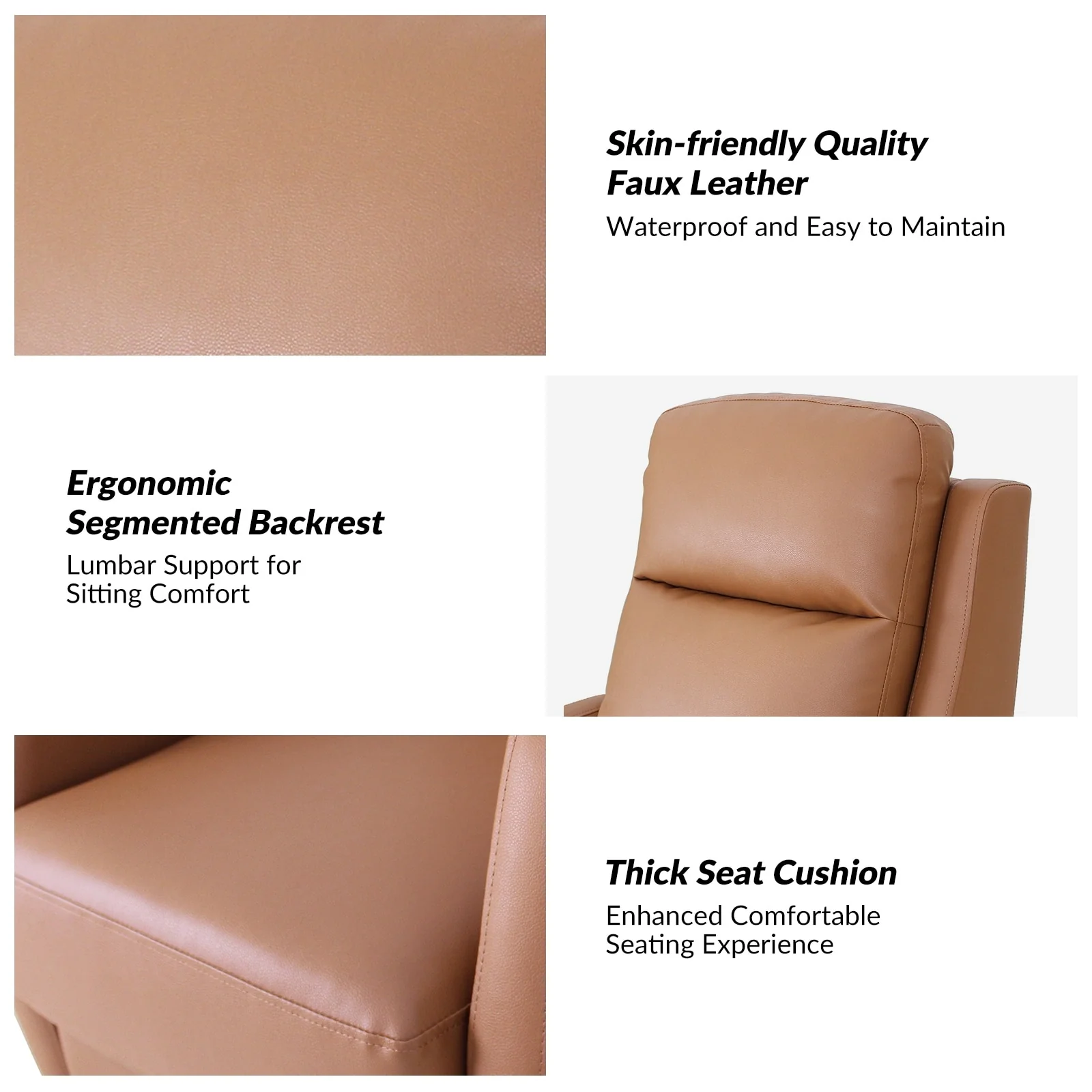 Esteban Modern Faux Leather Manual Rocking Swivel Recliner with Wingback Set of 2