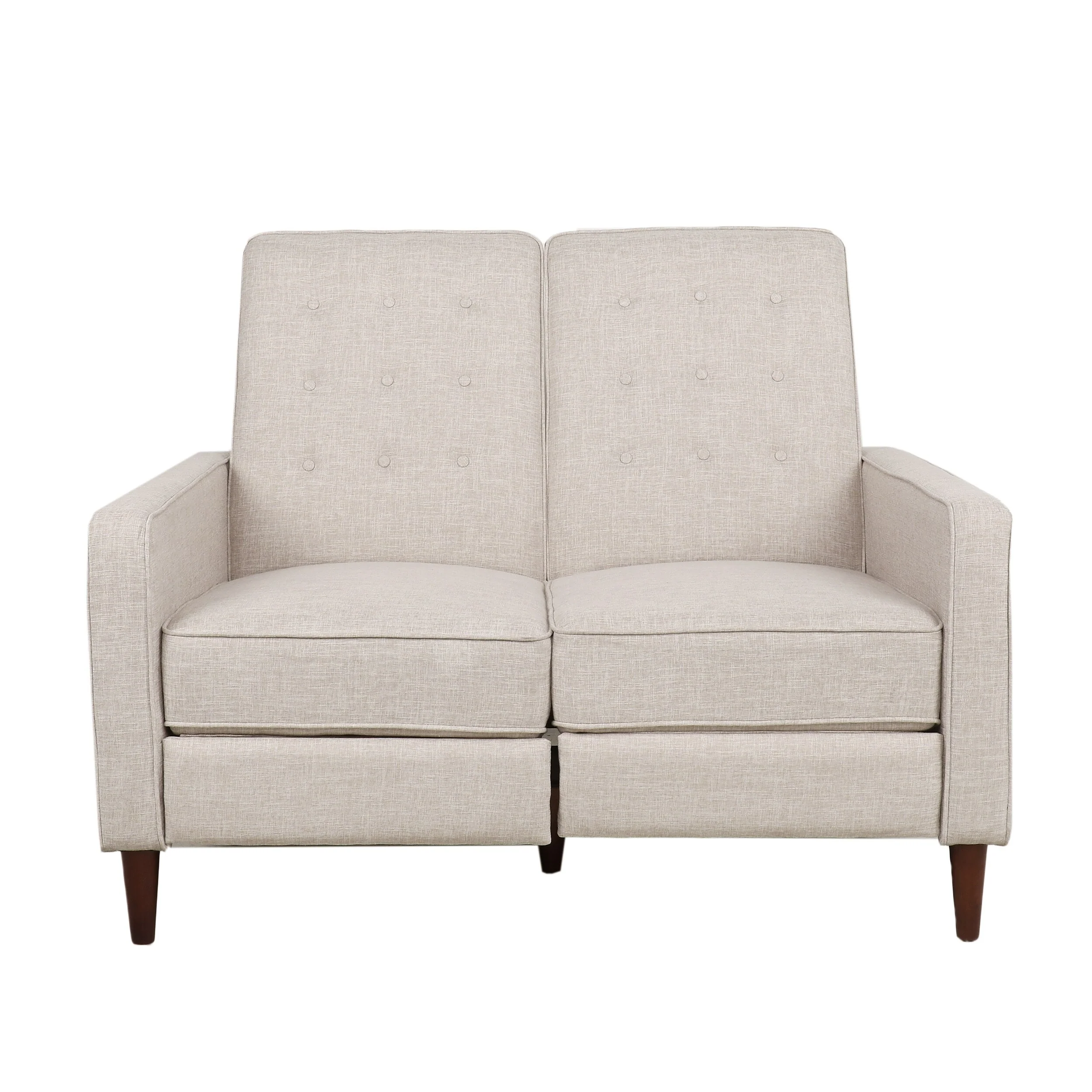 Denison Upholstered Loveseat Pushback Recliner by Christopher Knight Home