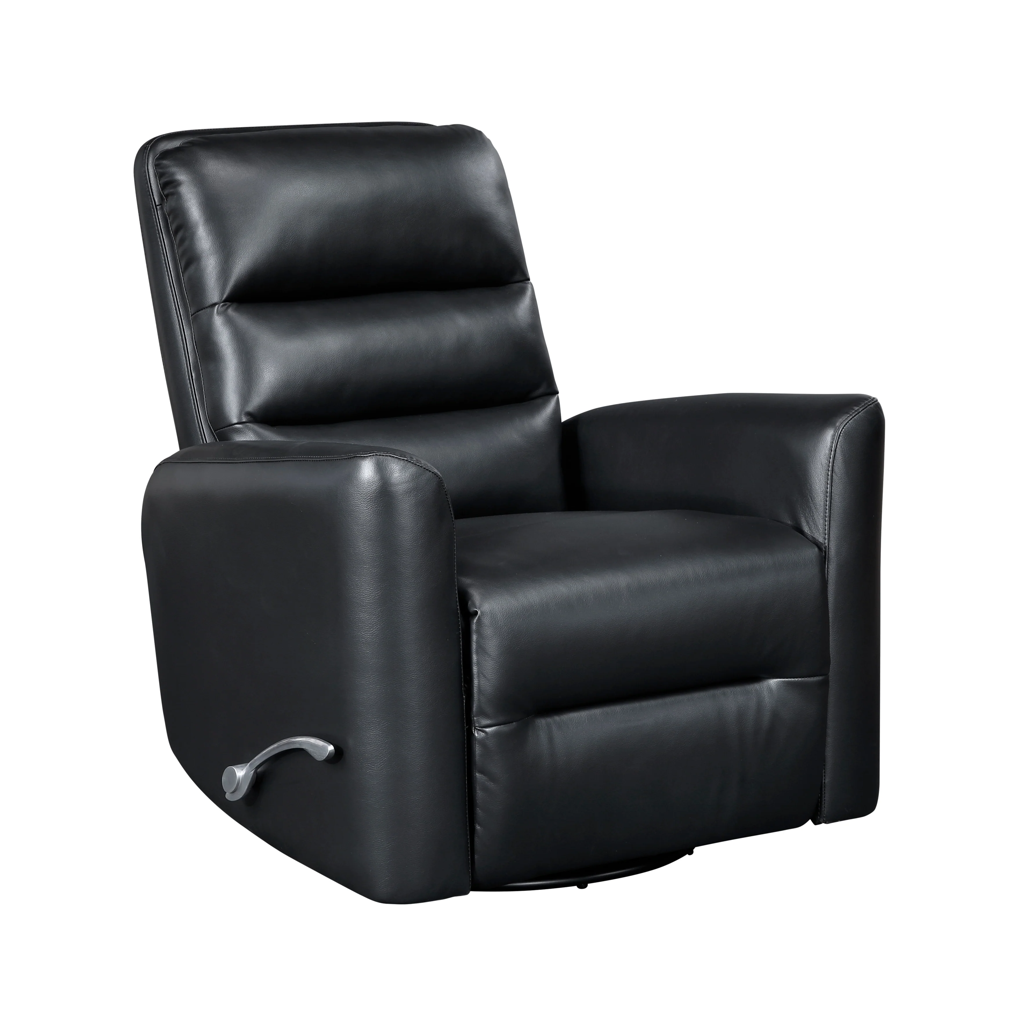 Glider Reclining Chair Swivel Motion Breathable Faux Leather Upholstery Luxury Living Room Furniture, Movie Chair