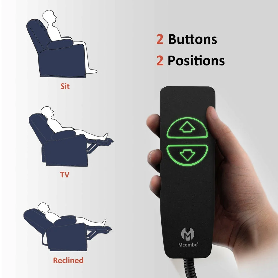 MCombo Electric Power?Recliner Chair with Massage  Heat, Plush Fabric 8015