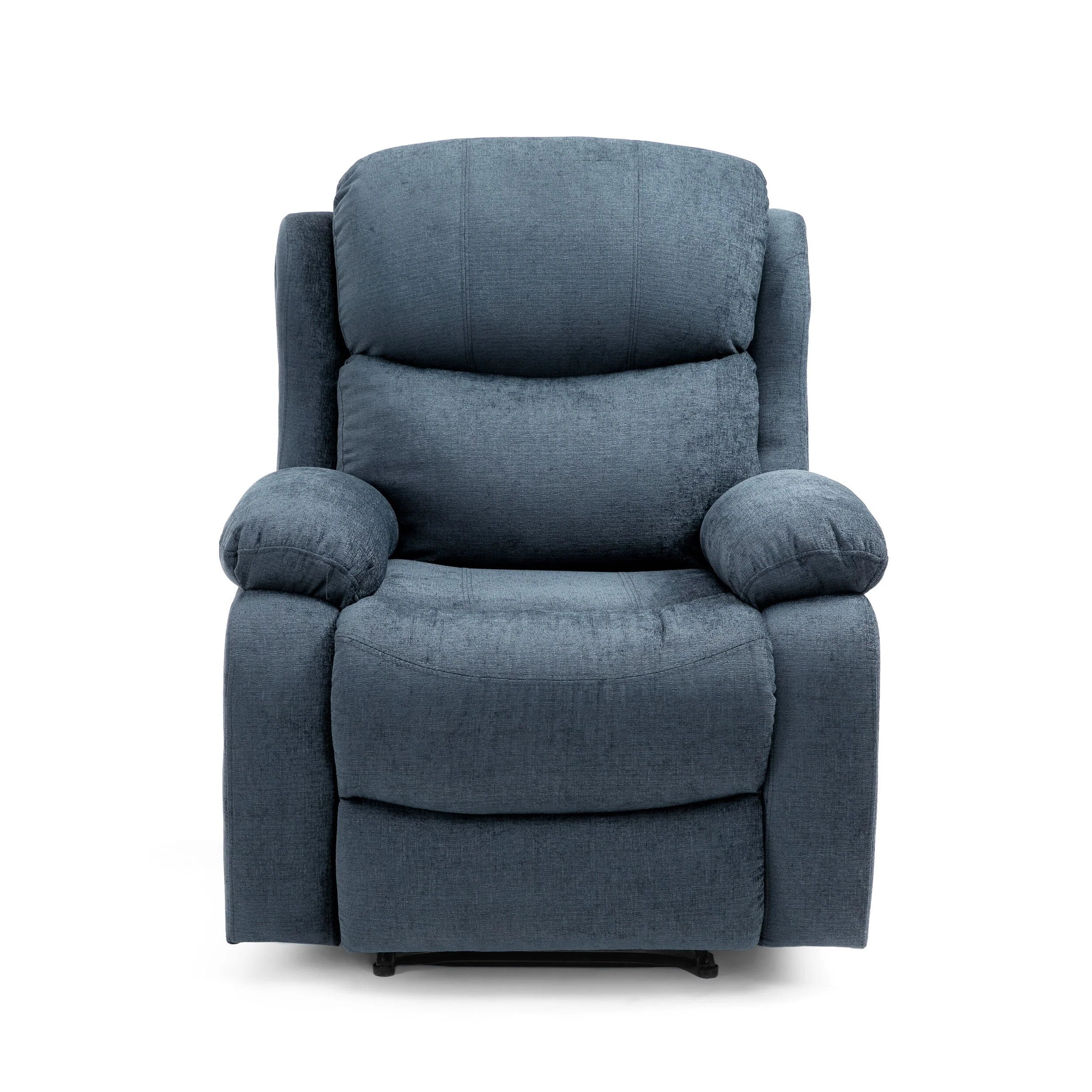 Grey Tufted Massage Recliner Chair with Pillow, Heating, Remote Control, and Manual Recline - 5 Massage Modes, Side Pocket