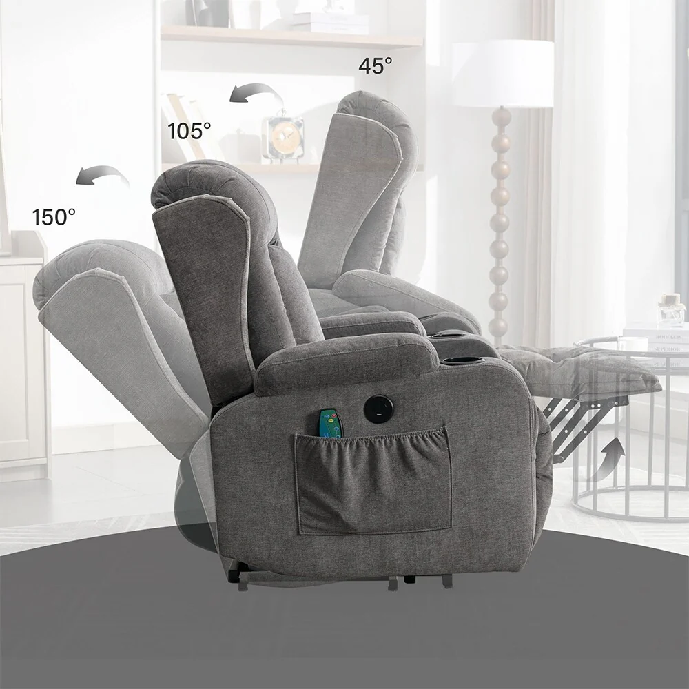 Modern Power Lift Recliner Chair w/Massage  Heat, Infinite Position