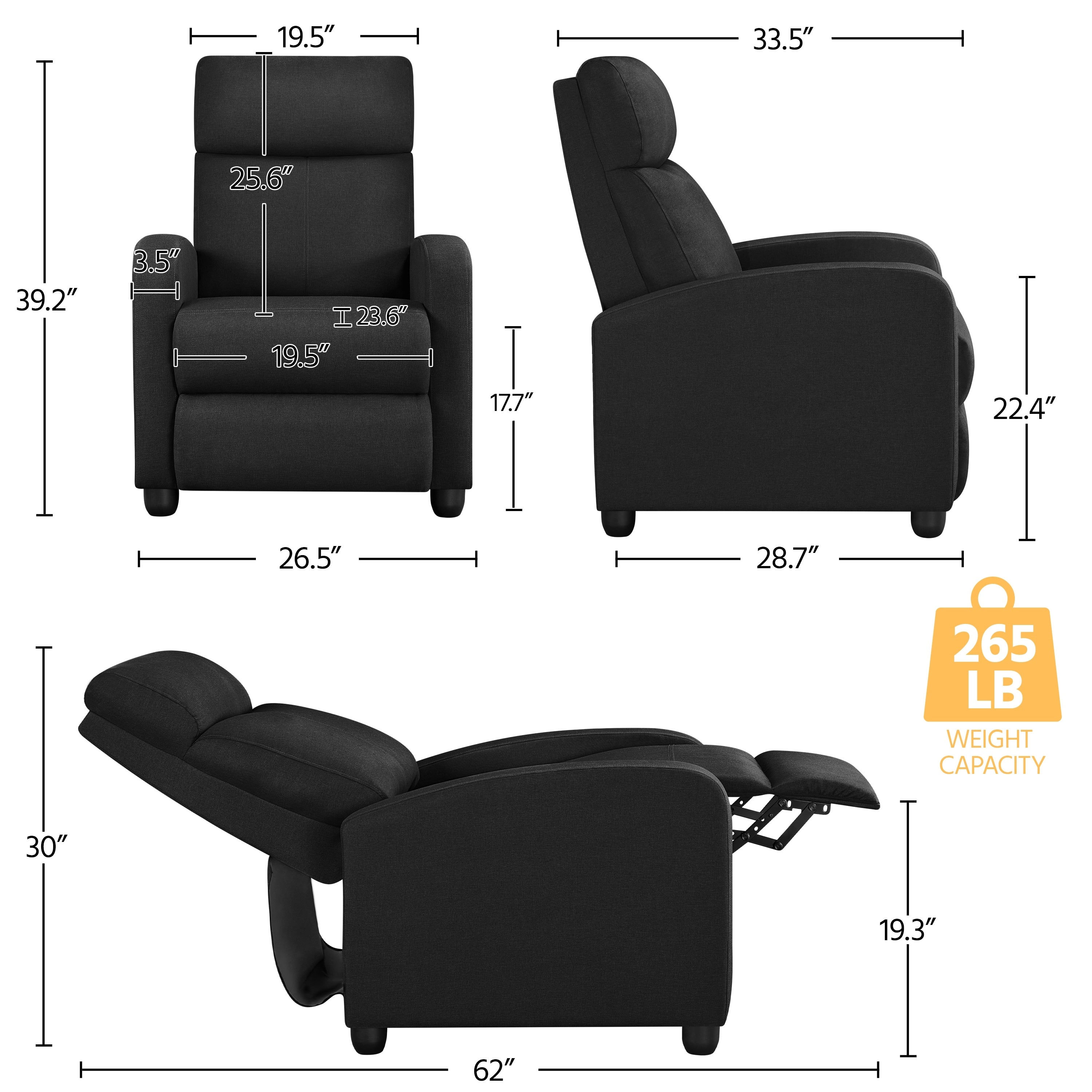 Yaheetech Modern Fabric Recliner Chair