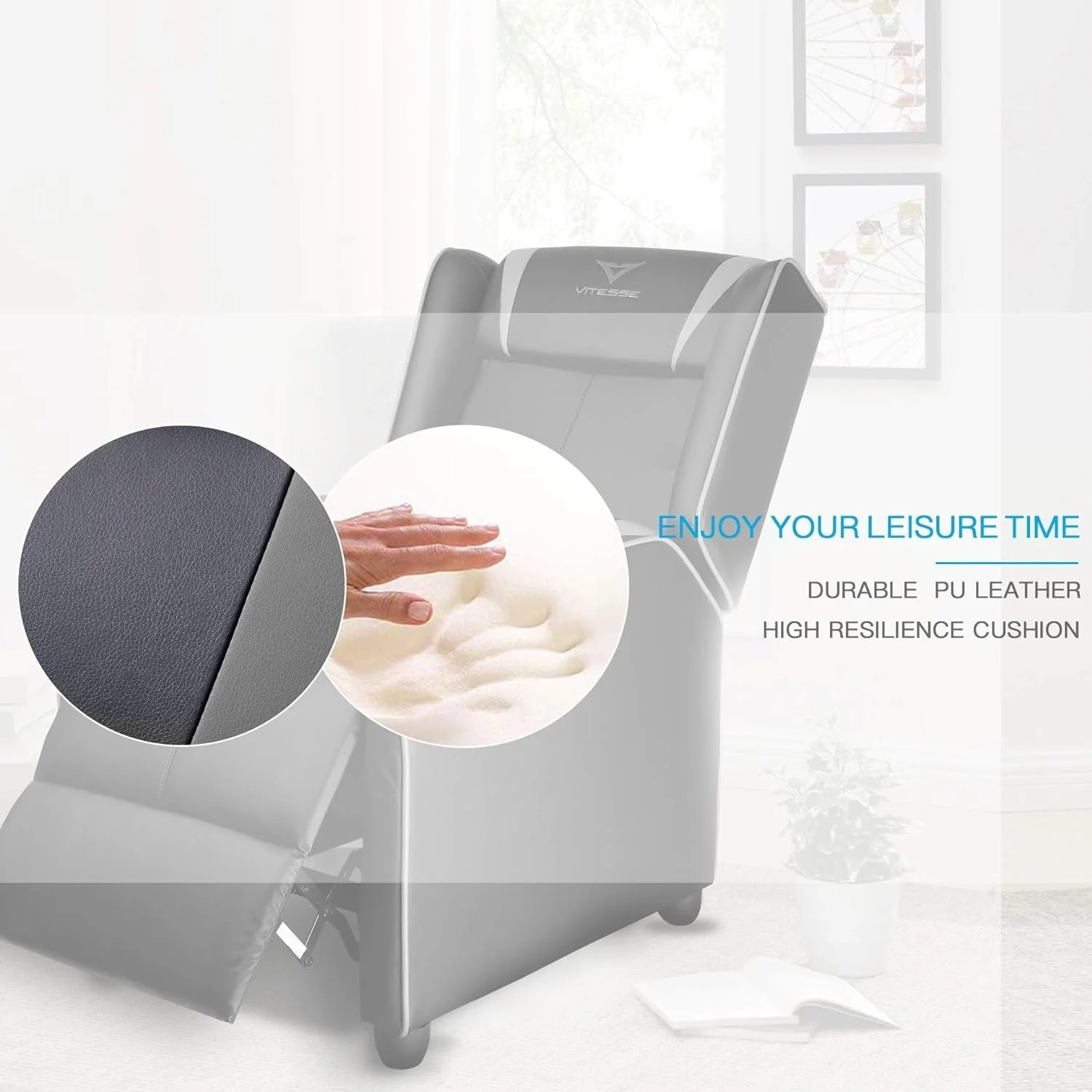 BOSSIN Gaming Recliner Chair Racing Style High Back Chair Living Room Recliners Theater Seating