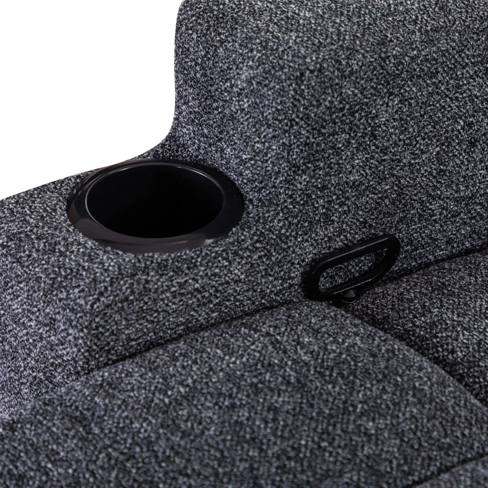 Manual Recliner Massage and Heating Chair Sofa with 2 Cup Holders Breathable Fabric