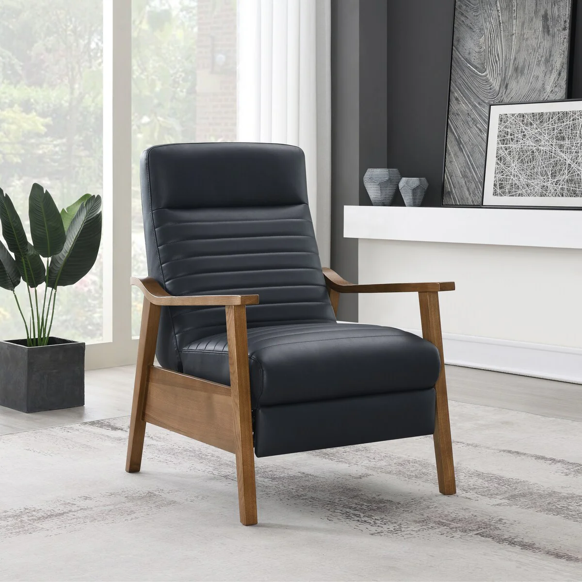 Armando Wood Arm Push Back Recliner by Greyson Living