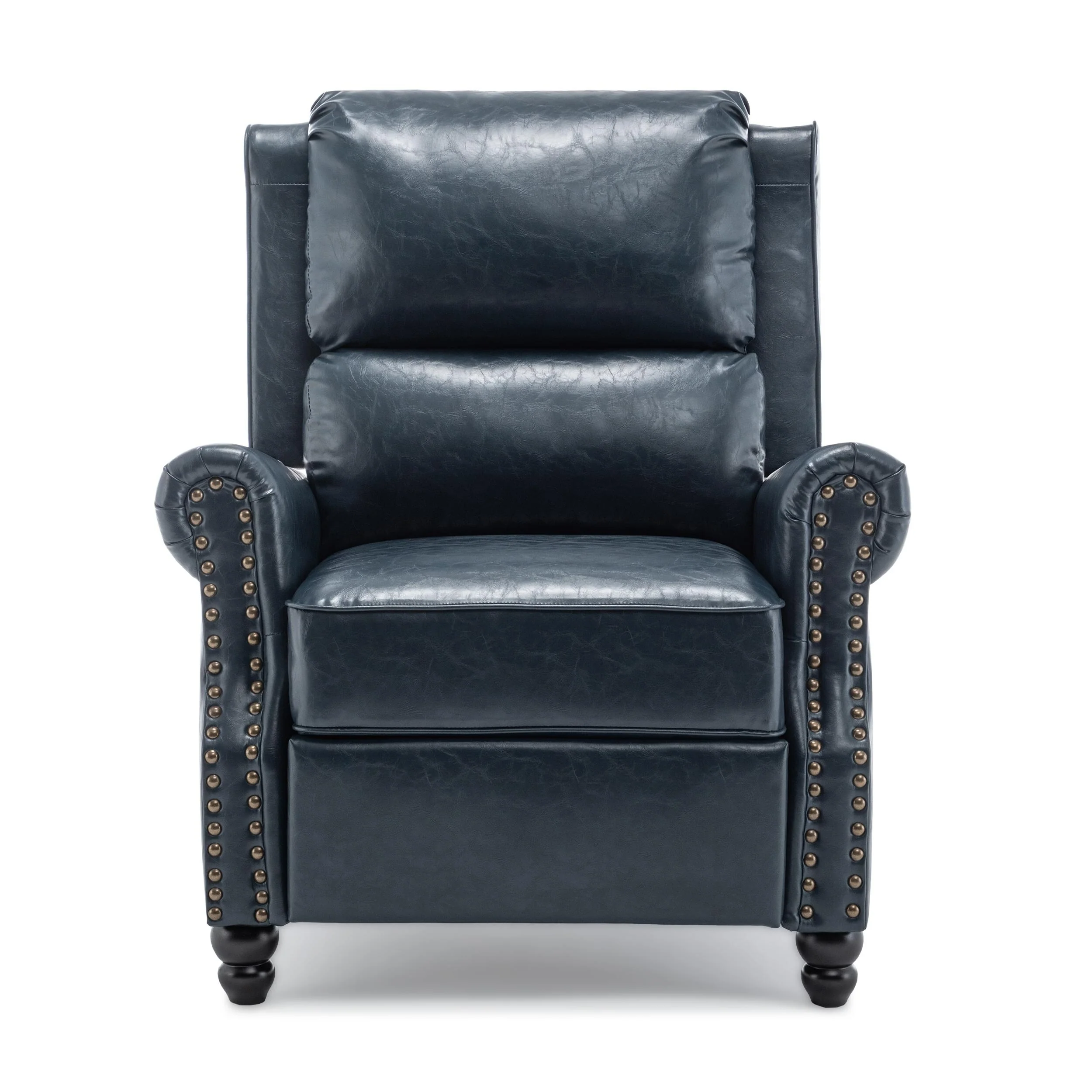 2 Set Nail-head Padded Seat Pushback Recliner Chair