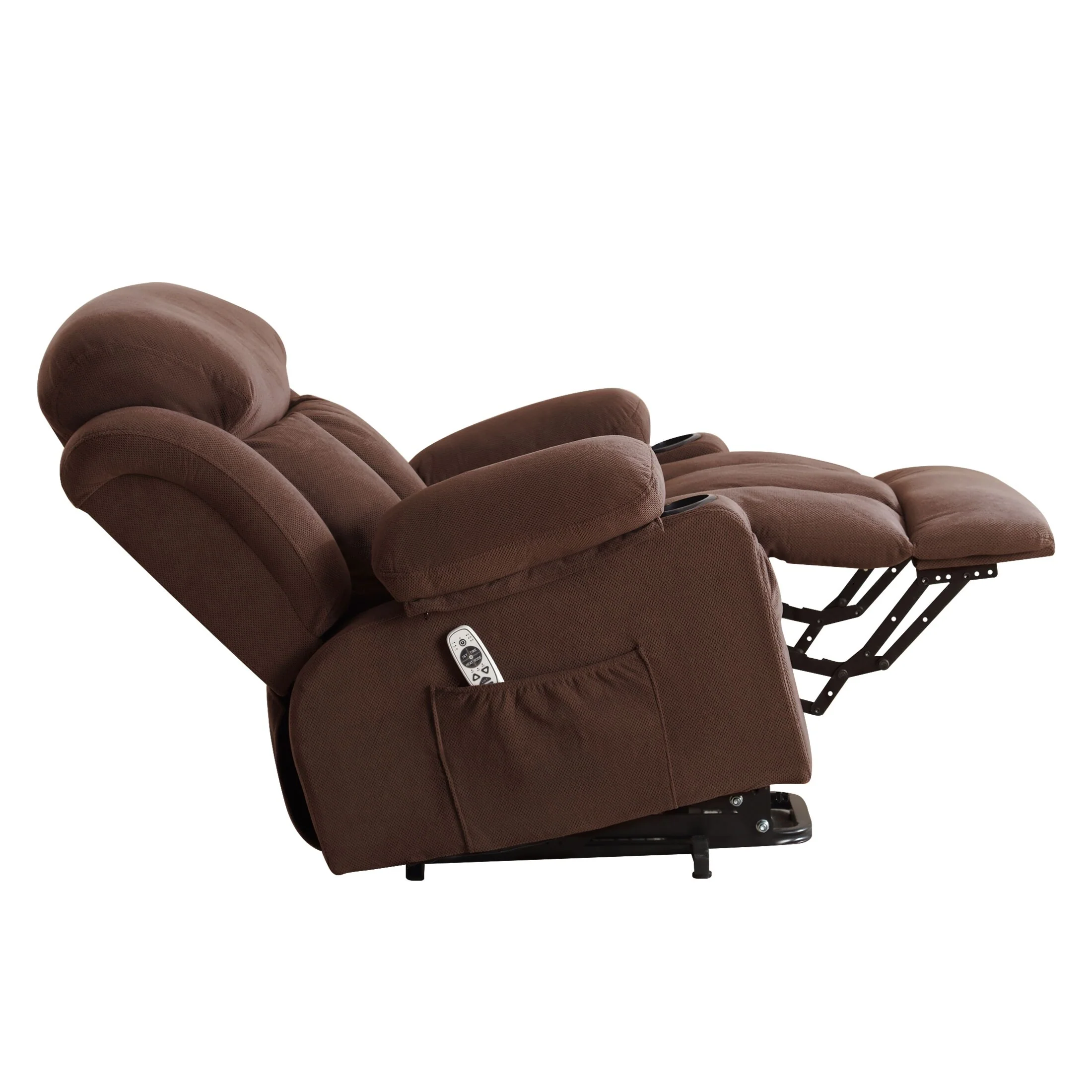 Grey Power Lift Recliner with Heat, Massage, USB, and Remote Control