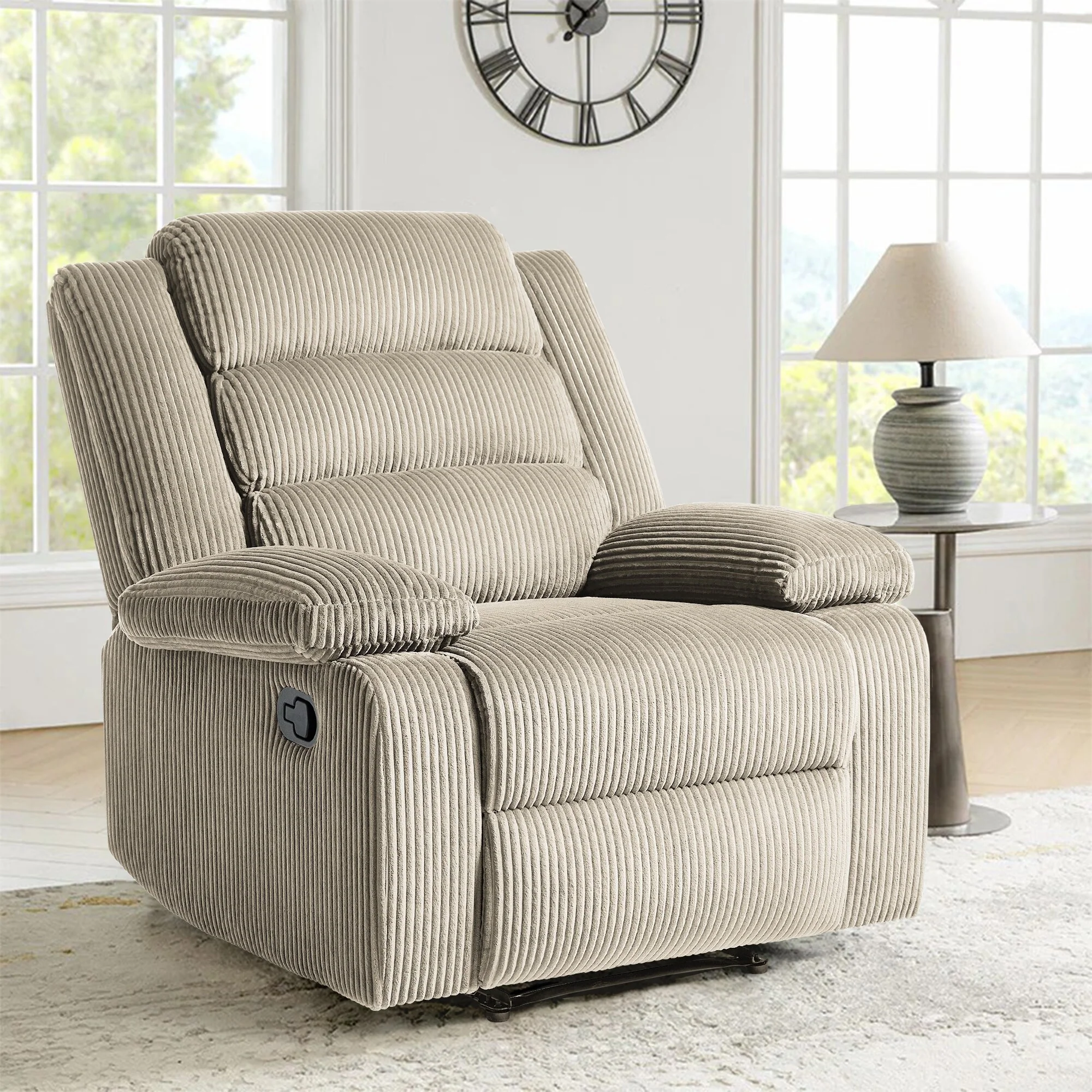 Modern 36'' W Cotton/ Corduroy Push Back Manual Recliner Chair