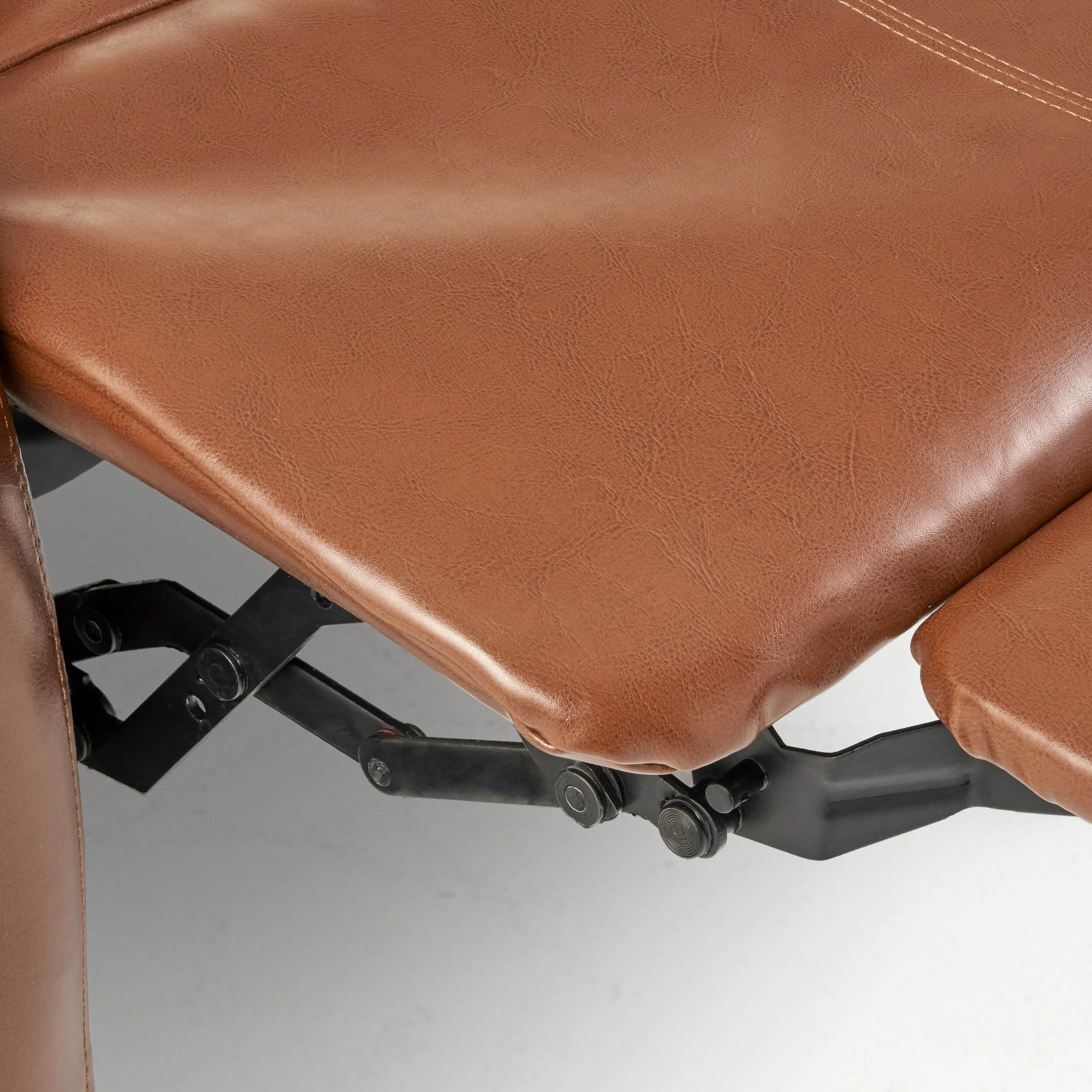Roomfitters 33.5 Wide Faux Leather Push Back Standard Recliner, Brown
