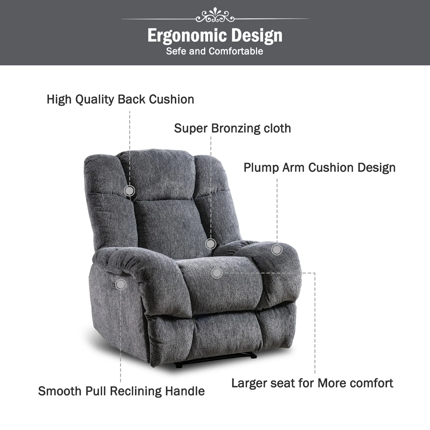 Chenille Power Standard Recliner Chair