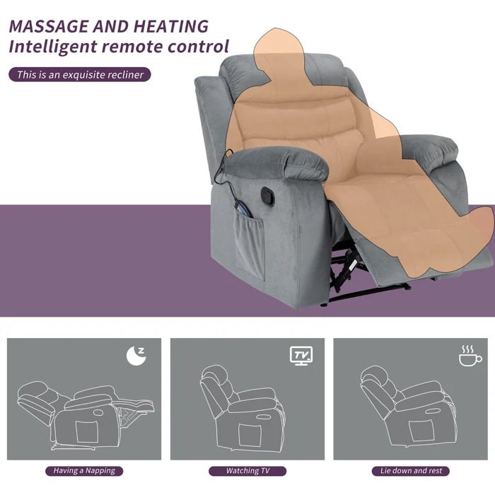 Cushioned Massage Chair with Heating Function