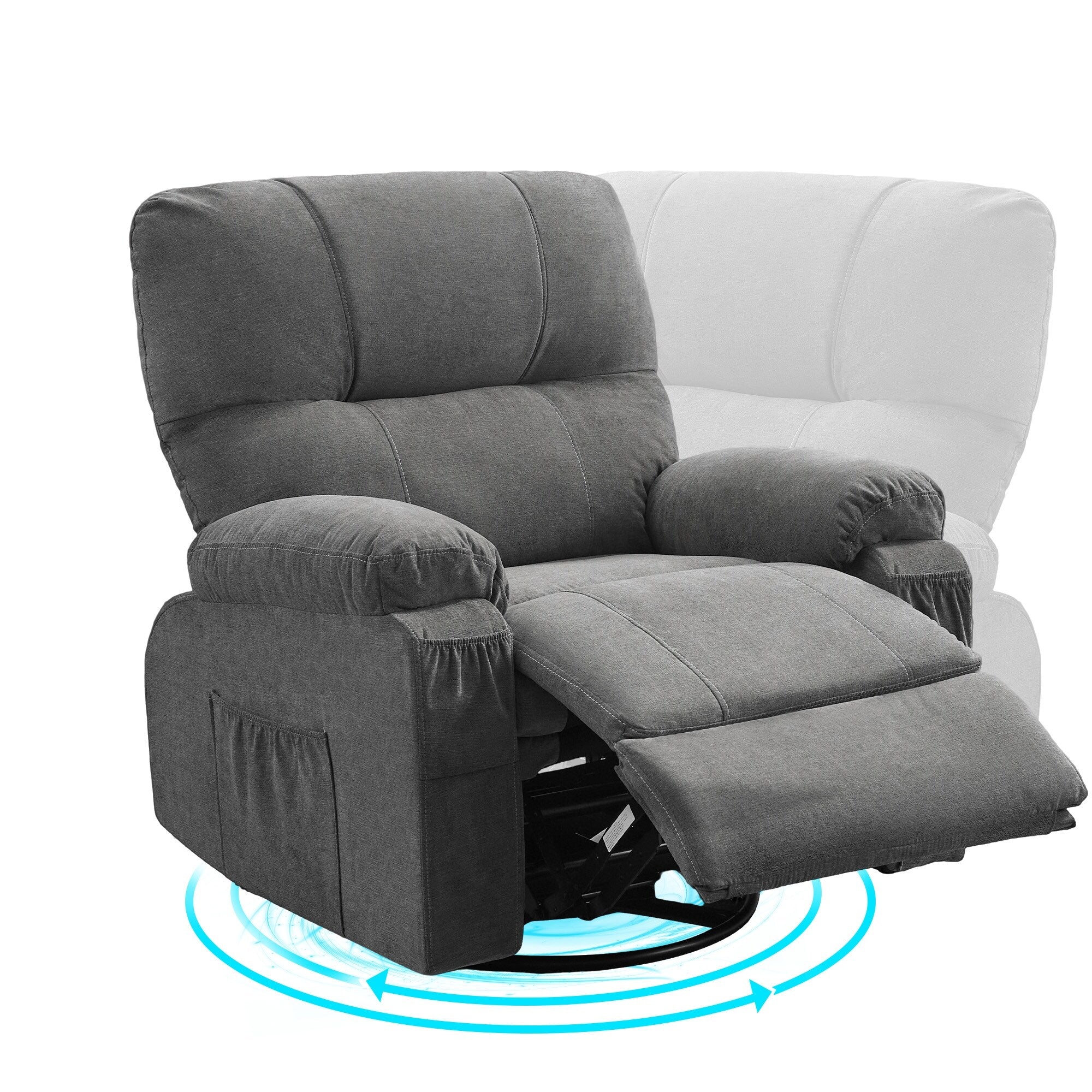 Recliner chair,360 degree rotating swing single sofa chair
