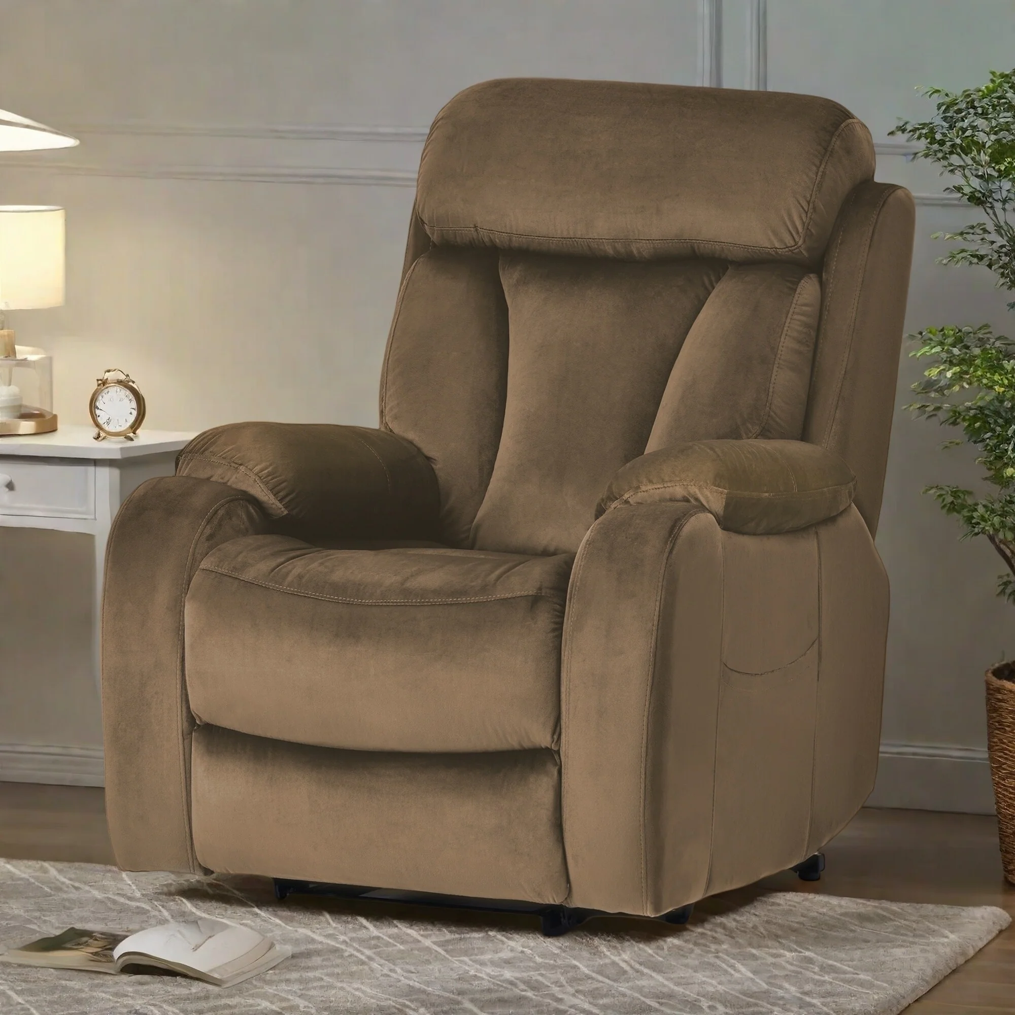 Recliner Chair for?330lbs Capacity, Wide Seat with Overstuffed Pillows, Remote Control and?180�� Recline