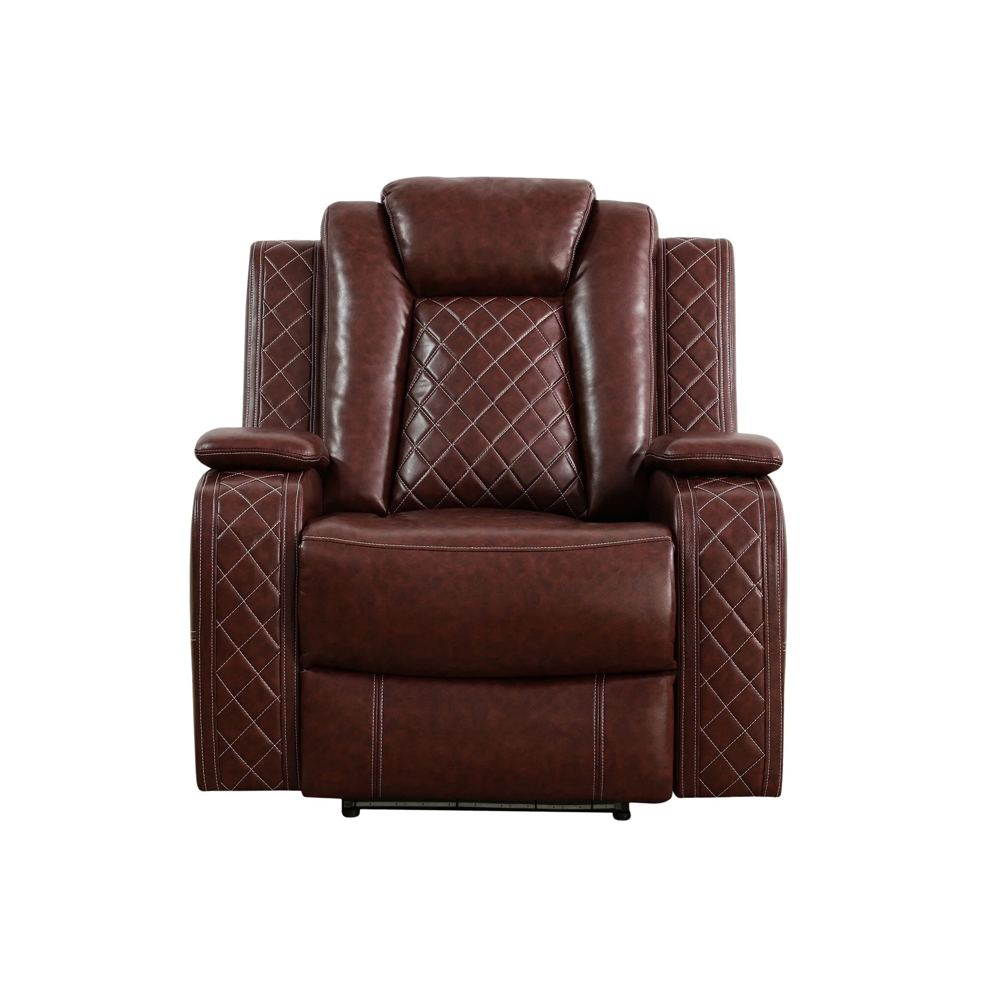 Modern Breathing Leather Recliner Chair with Ambient Lighting and USB-Powered LED