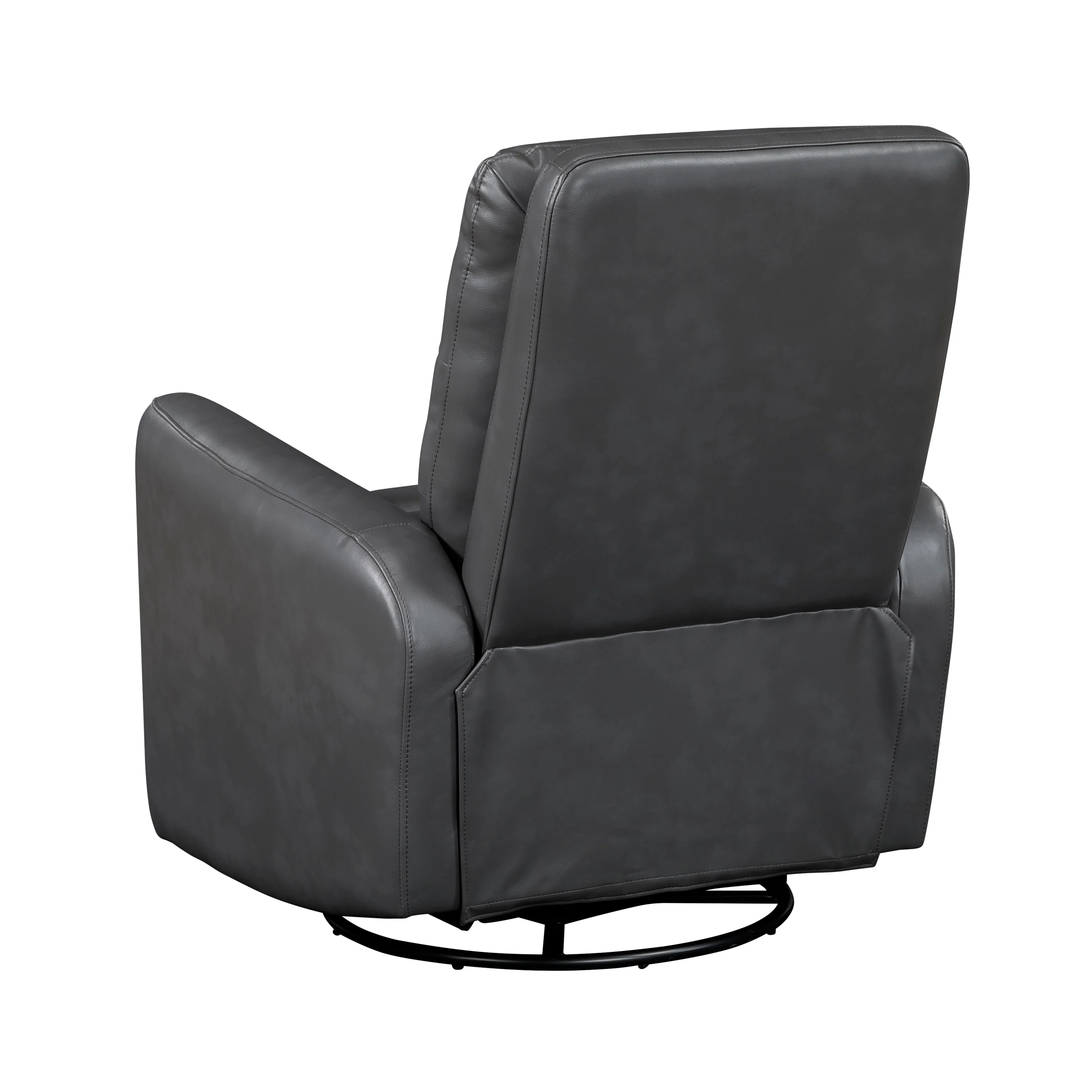 Glider Reclining Chair Swivel Motion Breathable Faux Leather Upholstery Luxury Living Room Furniture, Movie Chair