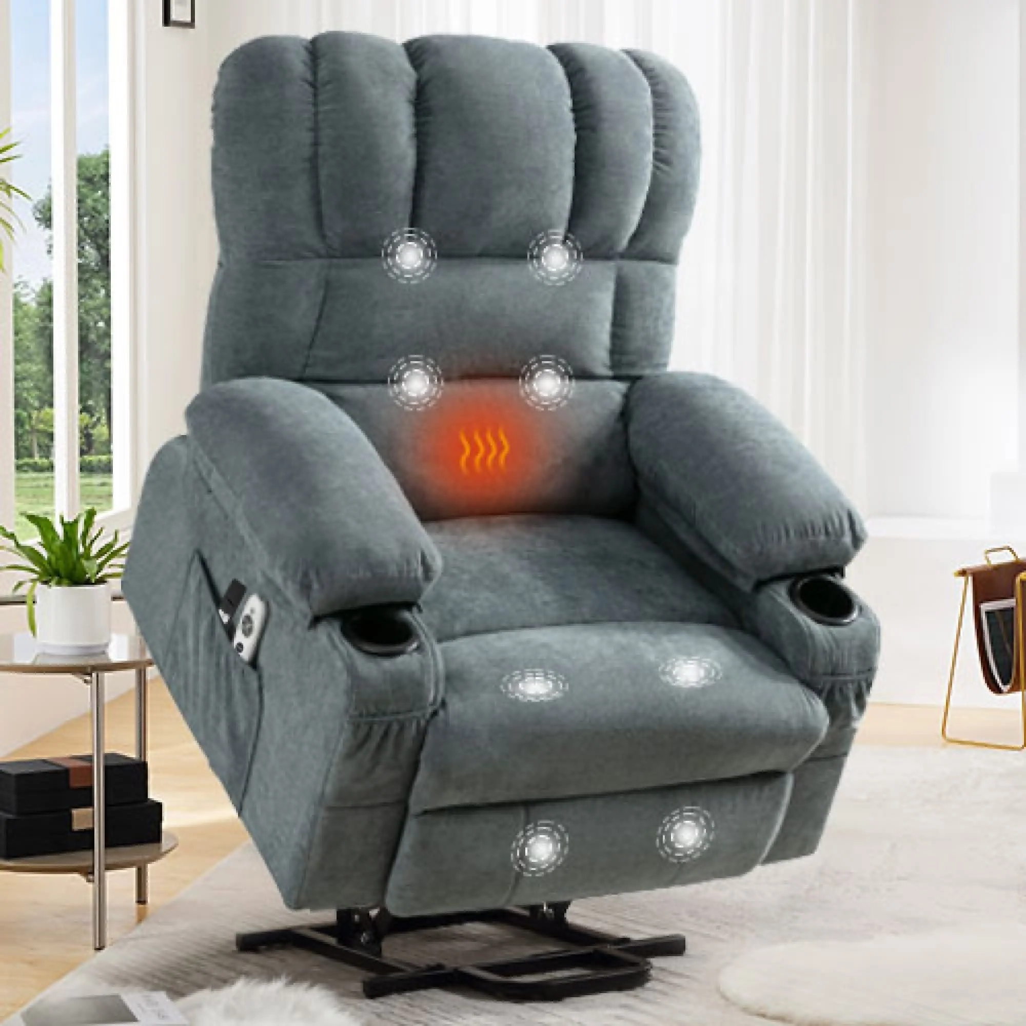 Power Electric Massage Lift Lounge Chair, Suitable For The Elderly, With Heating And Vibration Functions, With USB