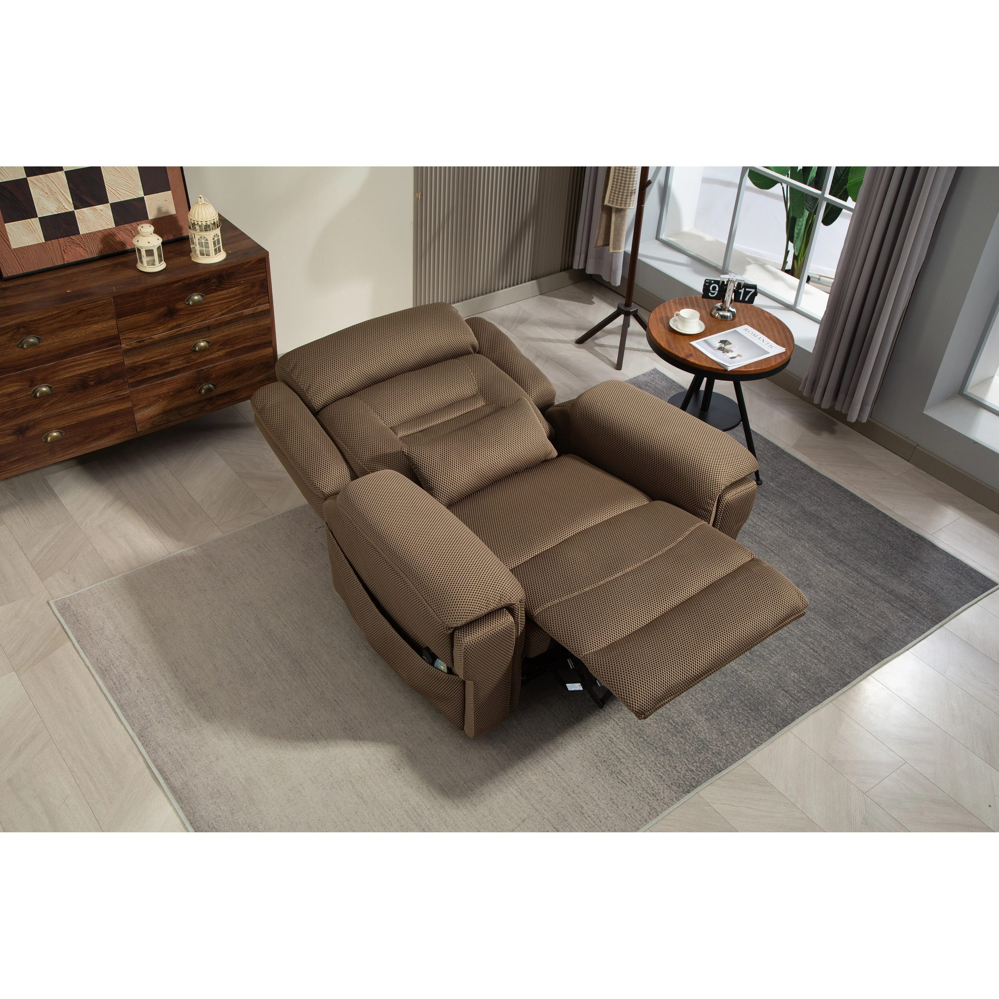 50'' Oversized Dual Motor Power Recliner Lift Chair with Massage and Heat��Mesh Fabric