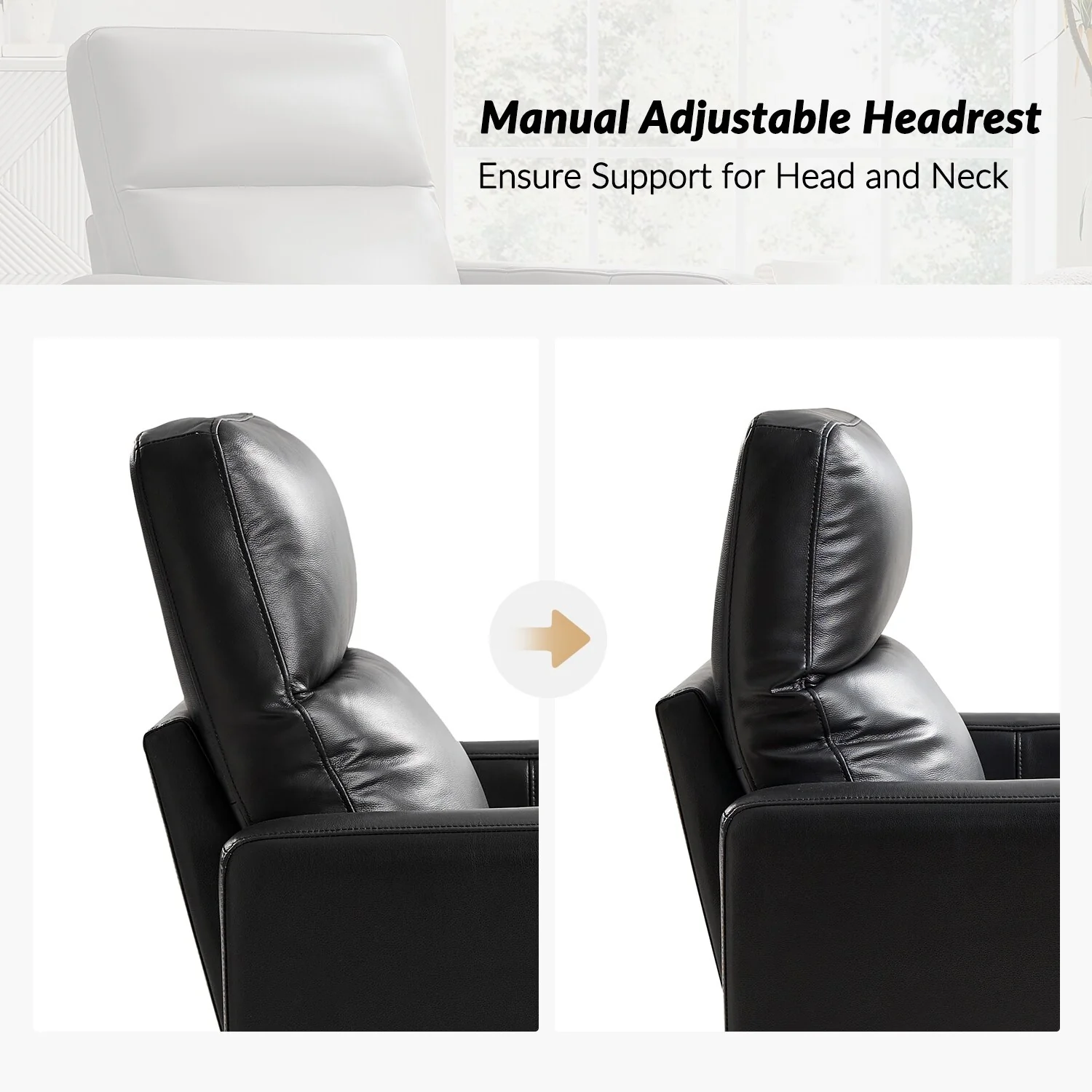 Josefa Modern Genuine Leather Swivel Rocker Recliner by Hulala Home