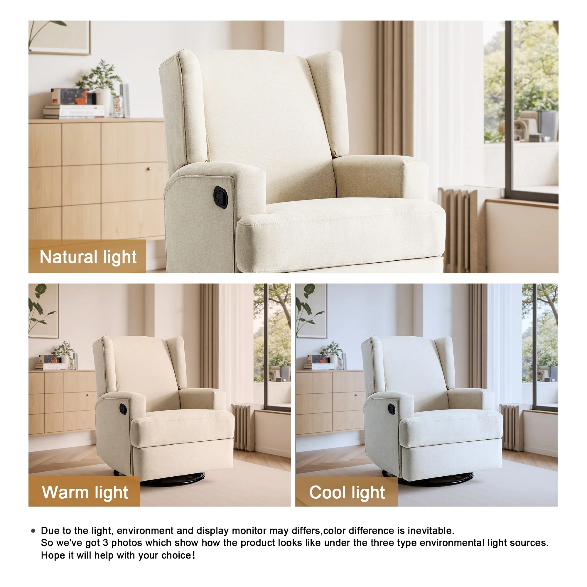 31'' W Manual Glider Swivel Glider Rocker Recliner Nursery Set of 2