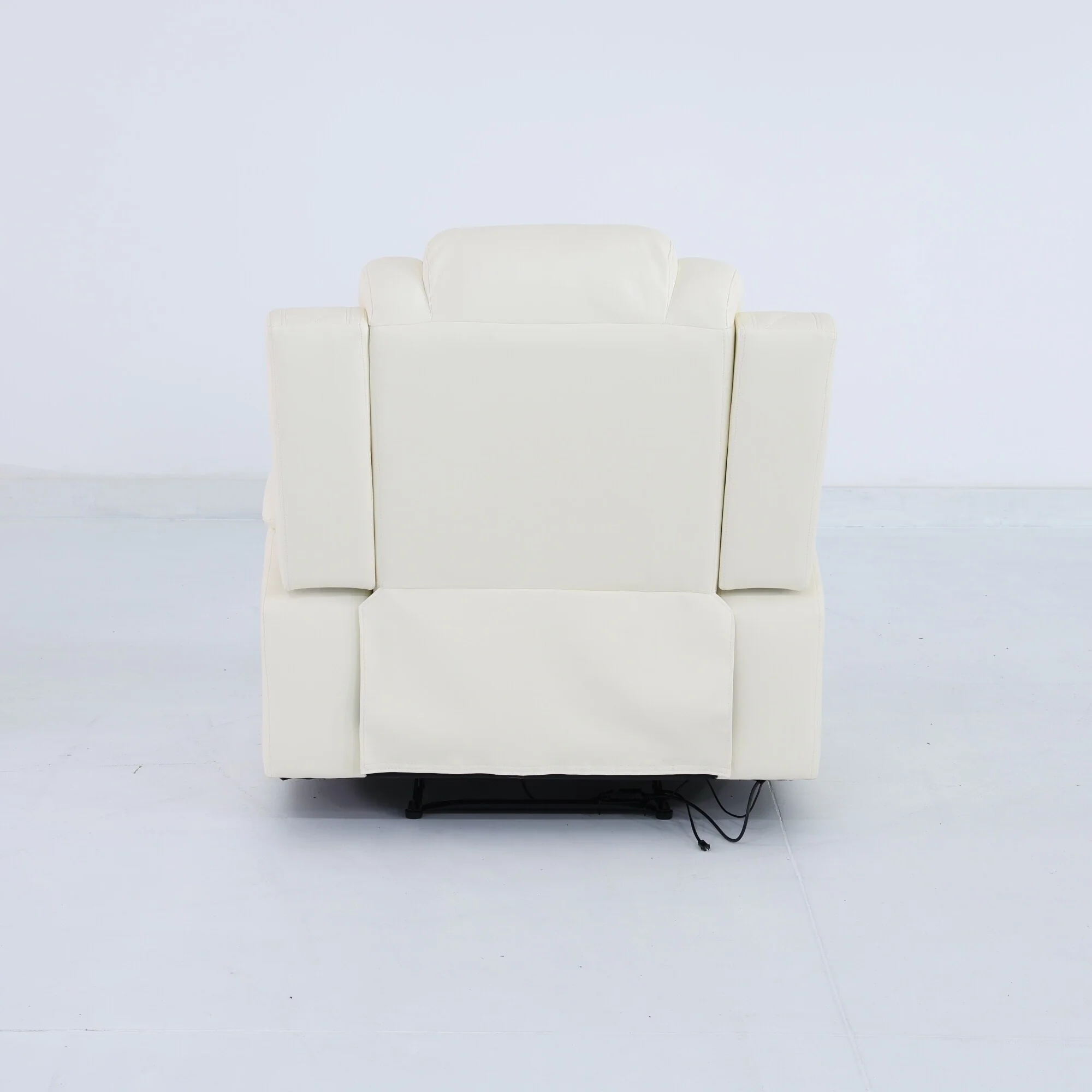 Modern Breathing Leather Recliner Chair with Ambient Lighting and USB-Powered LED