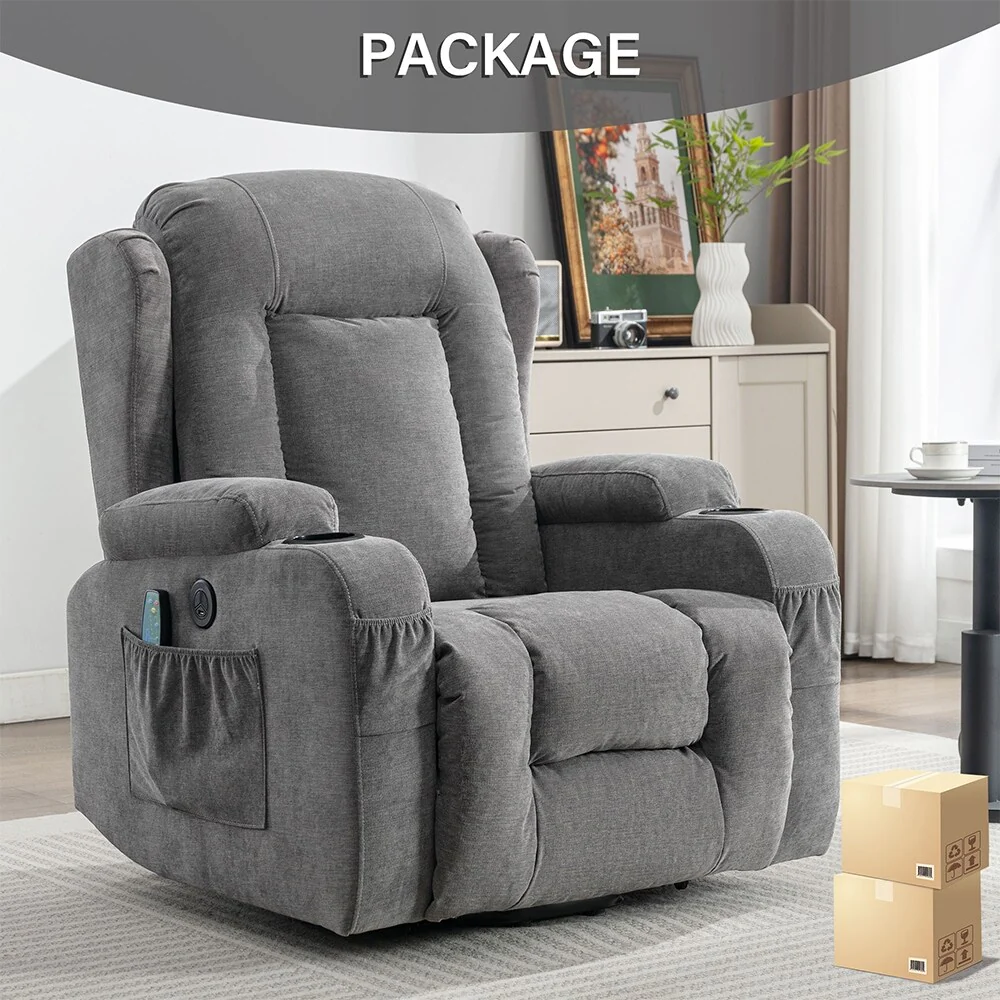 Modern Power Lift Recliner Chair w/Massage  Heat, Infinite Position