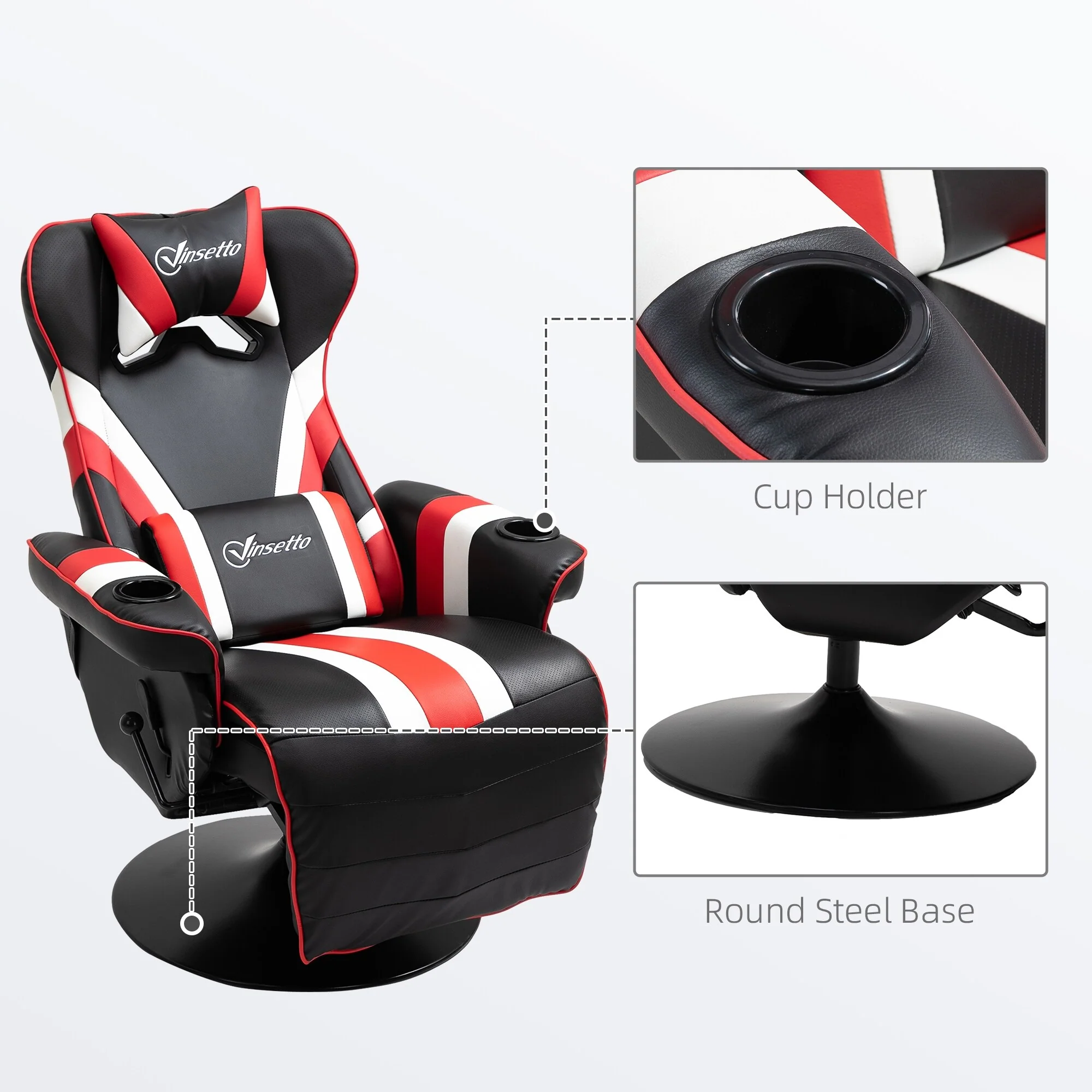 Racing Style Computer Recliner with Lumbar Support