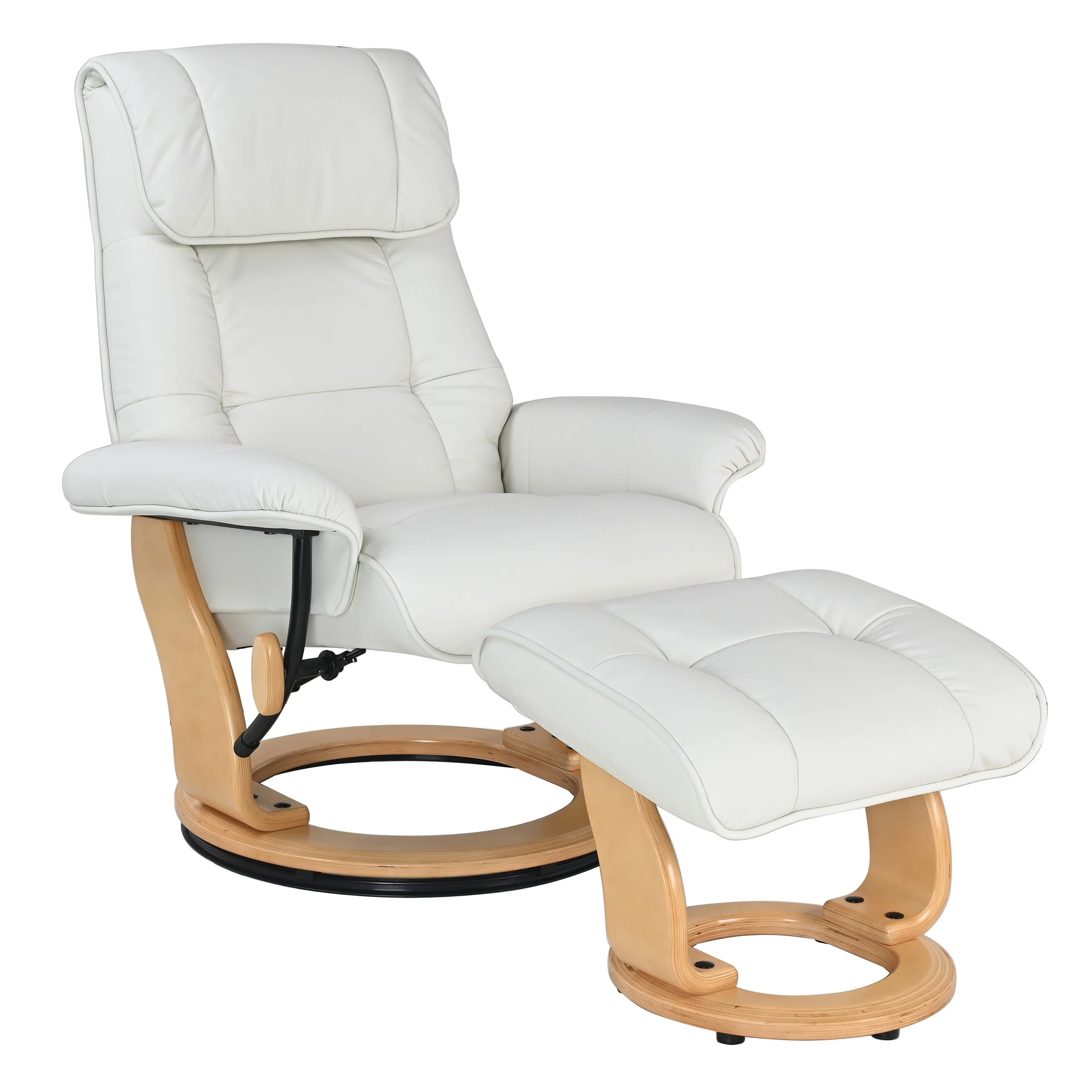 Copper Grove Caret Top Grain Leather Recliner and Ottoman