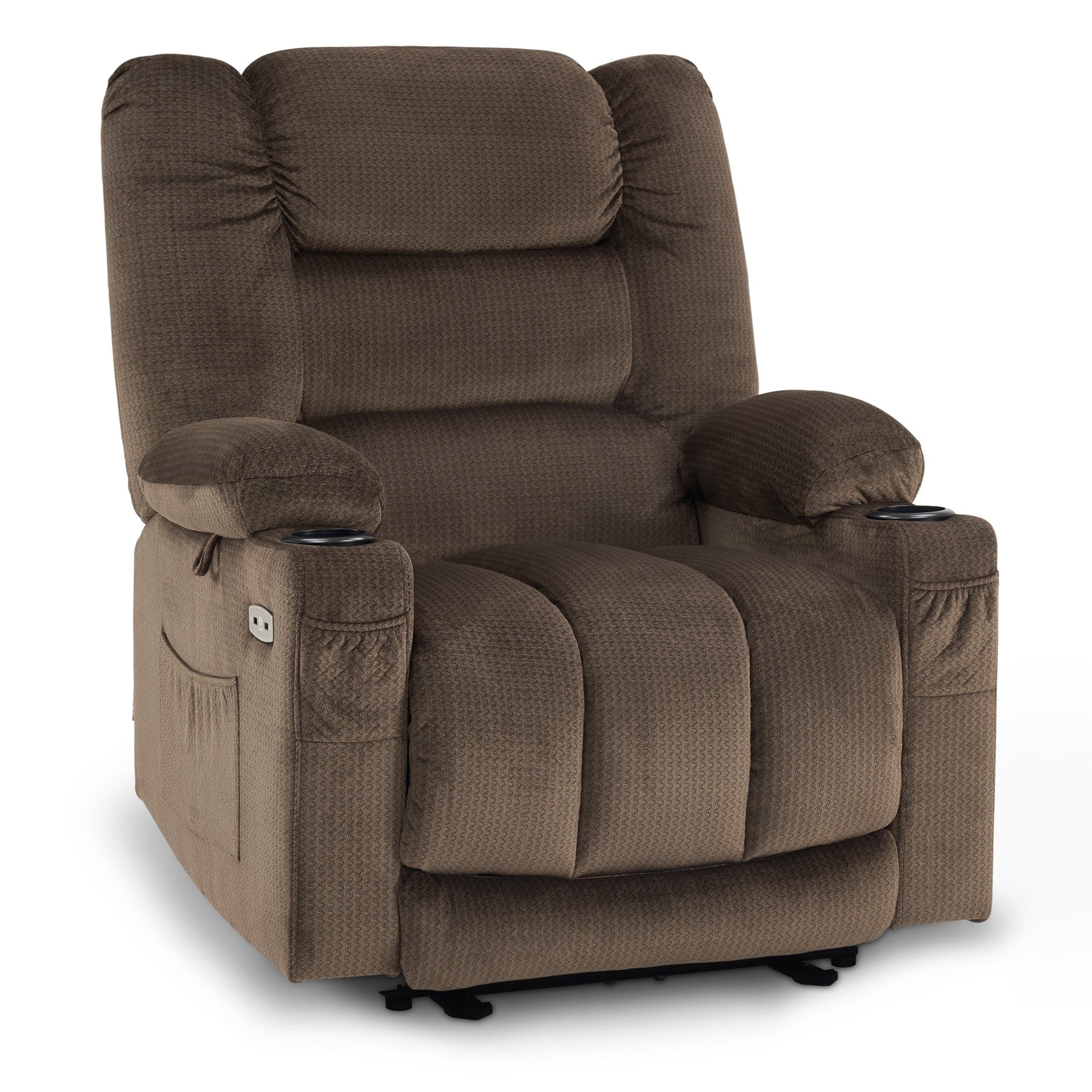 MCombo Electric Power Recliner Chair with Heat and Massage, Fabric 6079/PR670