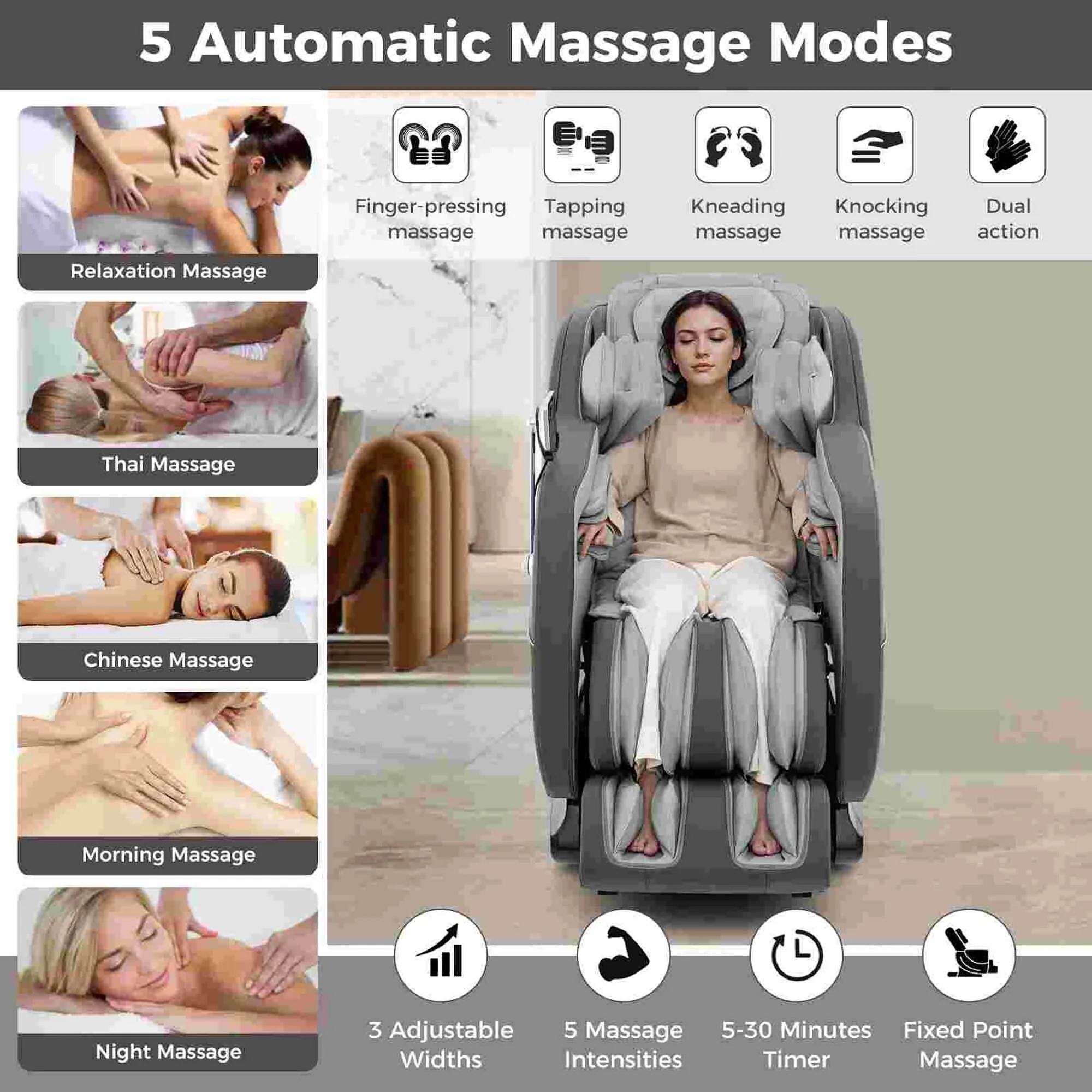 Costway SL Track Zero Gravity Massage Recliner with Thai Stretch Foot