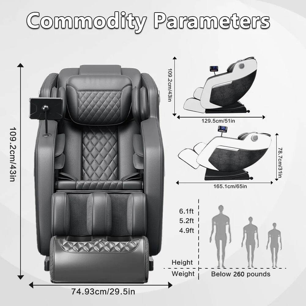 Zero Gravity Massage Recliner Chair with Full Body Massage, Heating, and Built-in Bluetooth Audio