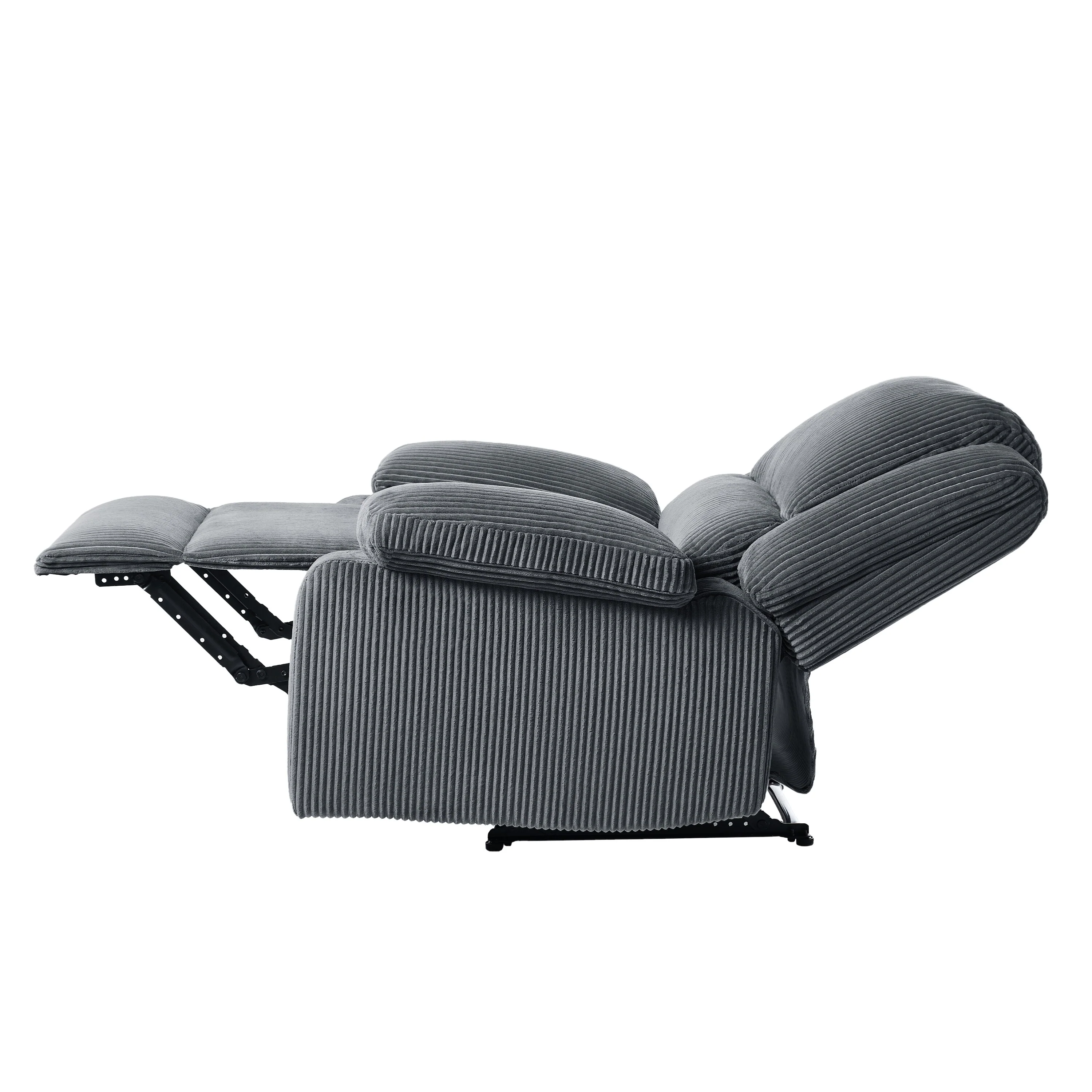 Vegan Leather Upholstered Push Back Manual Recliner Chair